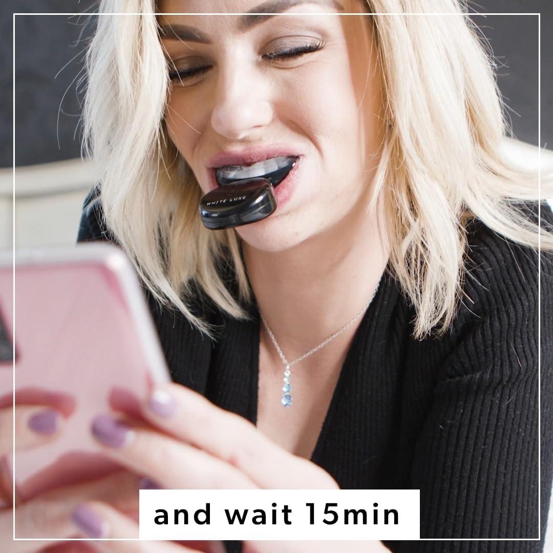 White Luxe Professional Teeth Whitening Kit for Sensitive Teeth with 2 Mode LED Mouthpiece