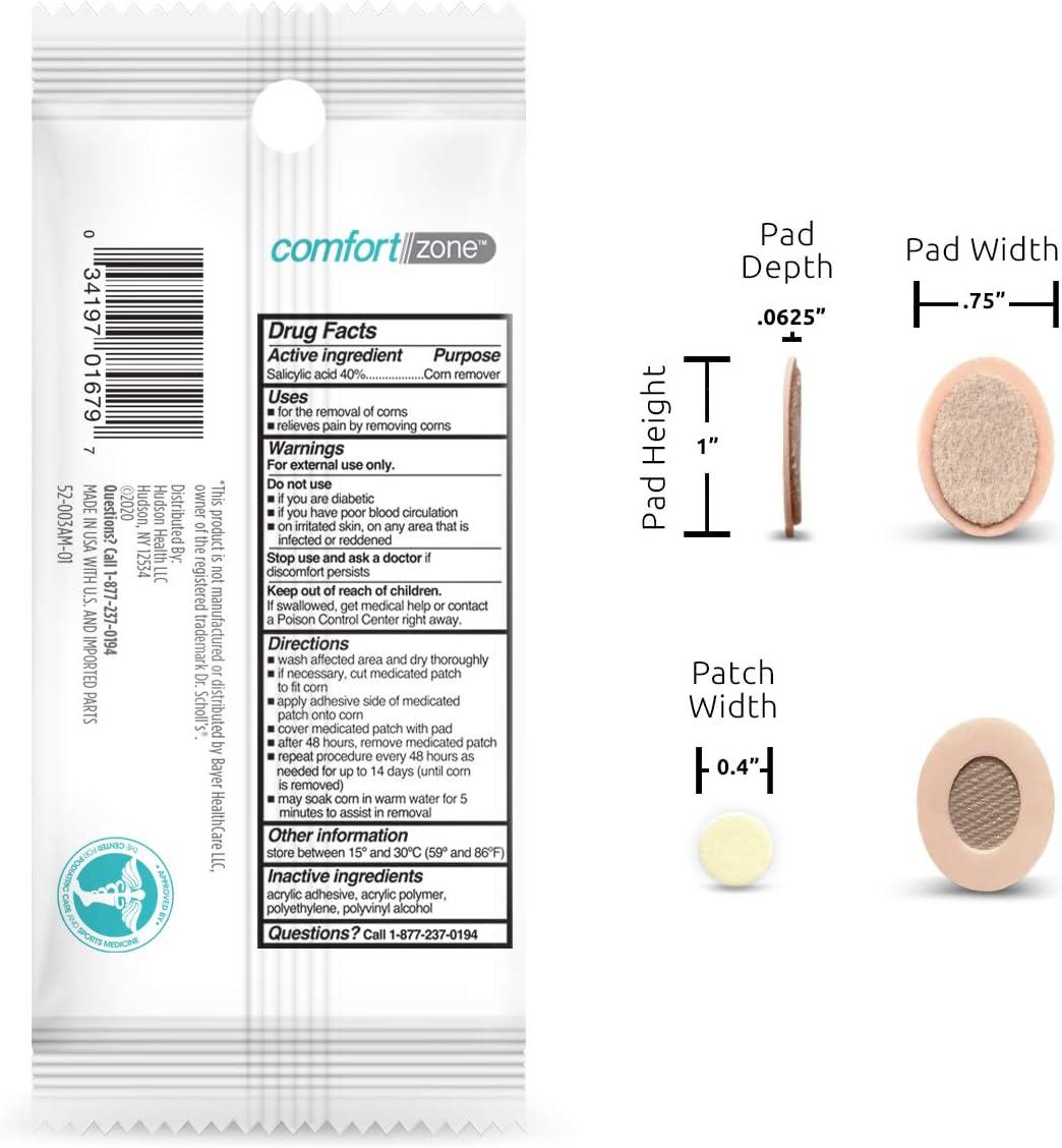 Comfort Zone Corn Removers Medicated Patches Effective Corn Removal ...