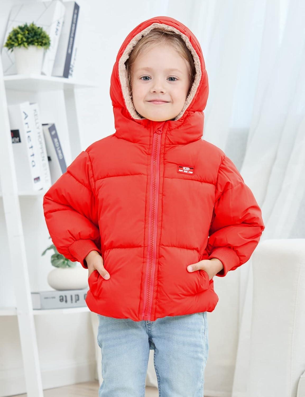 Kids4ever Baby Boys Girls Winter Coat Red Hooded Jacket