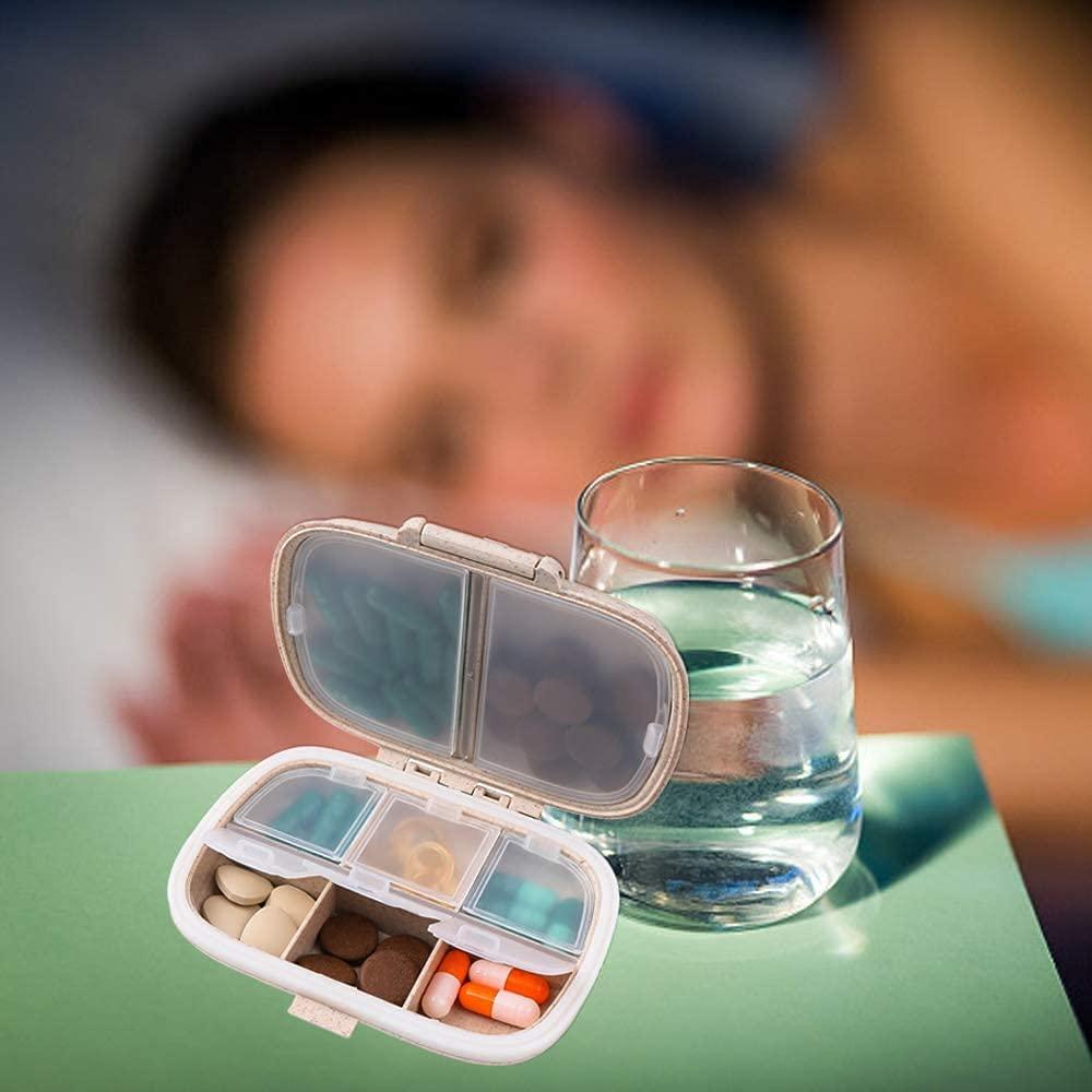 4PCS Travel Pill Organizer, 8 Compartments Portable Pill Case, Small Pill  Box for Pocket Purse Portable Medicine Vitamin Container