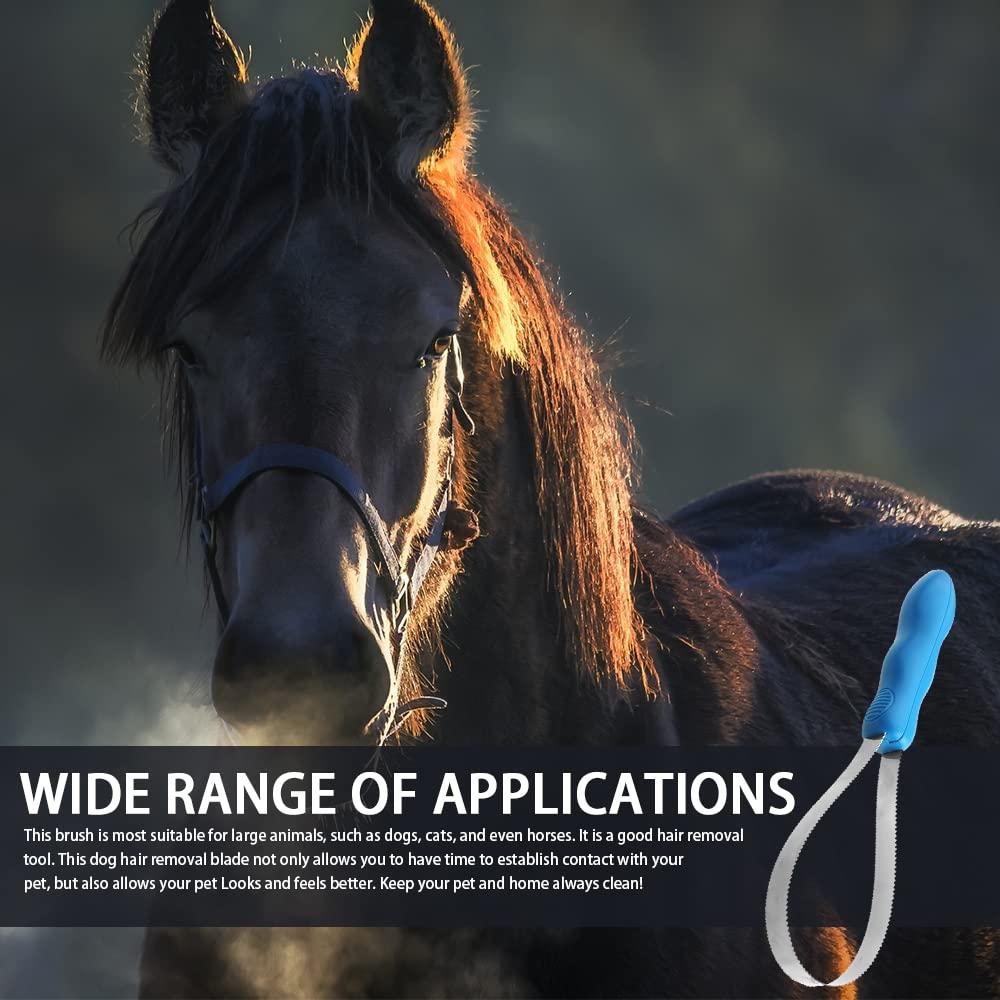 LNJBABAO Dual-Sided Shedding Blade Horse Hair Brush Tool for Pets  Grooming Essential with Soft Touch Grip Handle 27*8*3