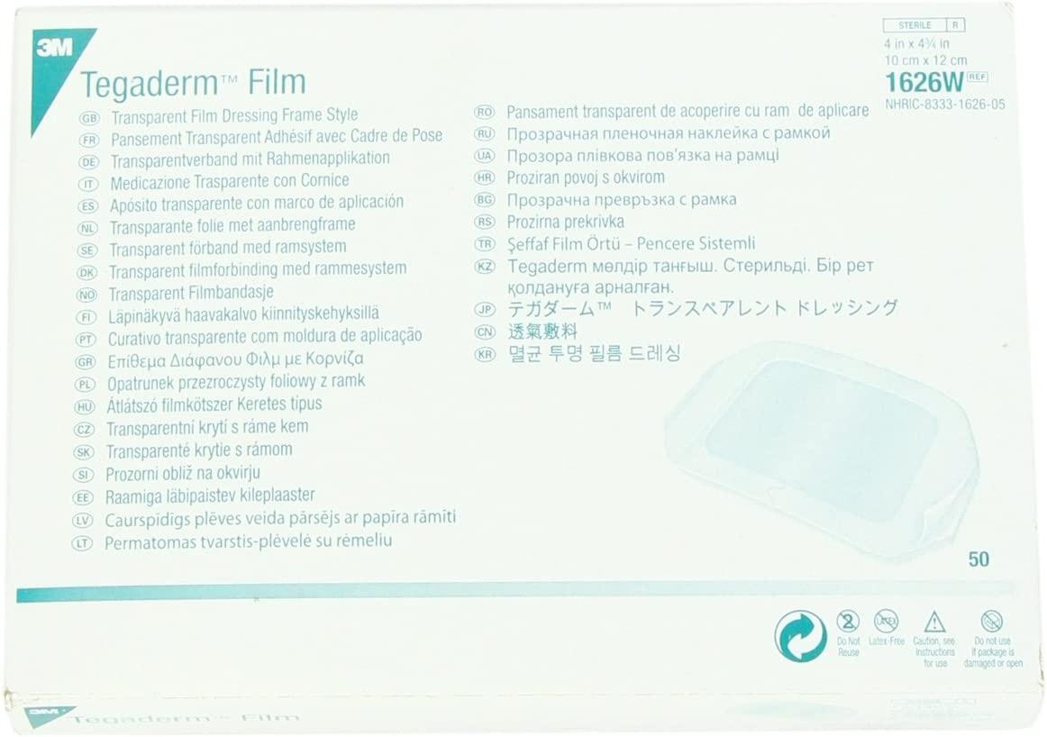 3M Tegaderm Transparent Dressing, Film 4 X 4-3/4 Inch, Box Of 50 Model 1626w - View #8