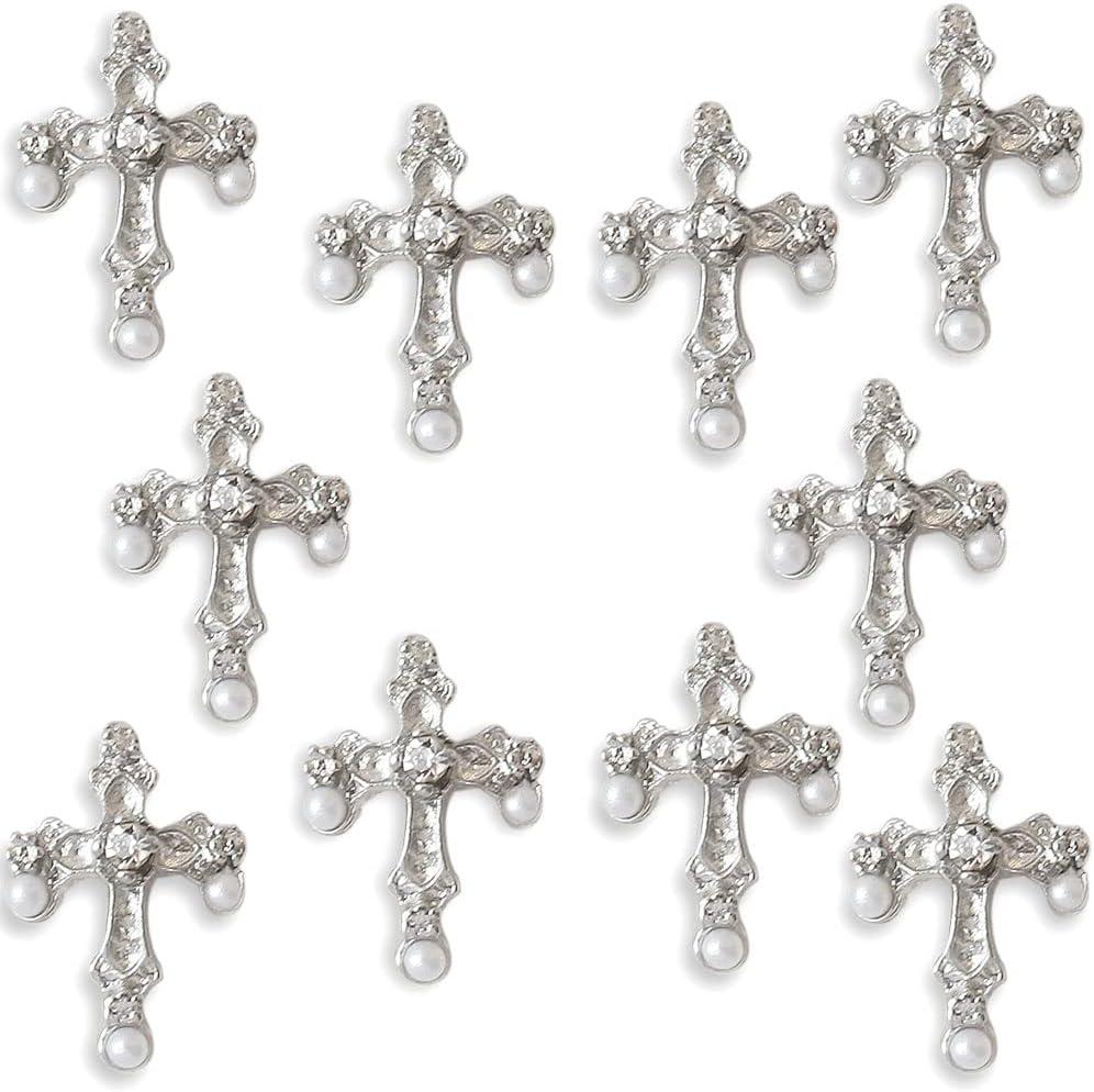 10pcs Charms Cross Antique Silver Color Jesus Cross Pendant Charms Nail Cross  Charms For Jewelry Making