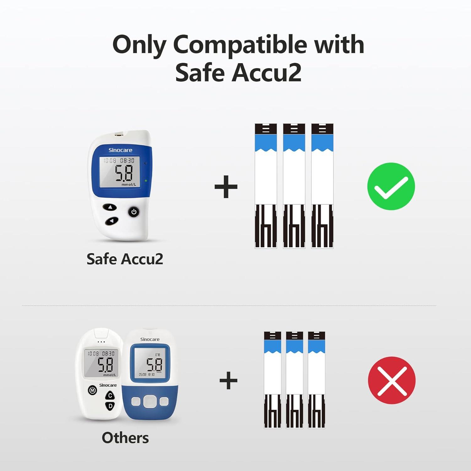 Sinocare Test Strips (Safe Accu2) Blood Sugar Test Strip Diabetes Test