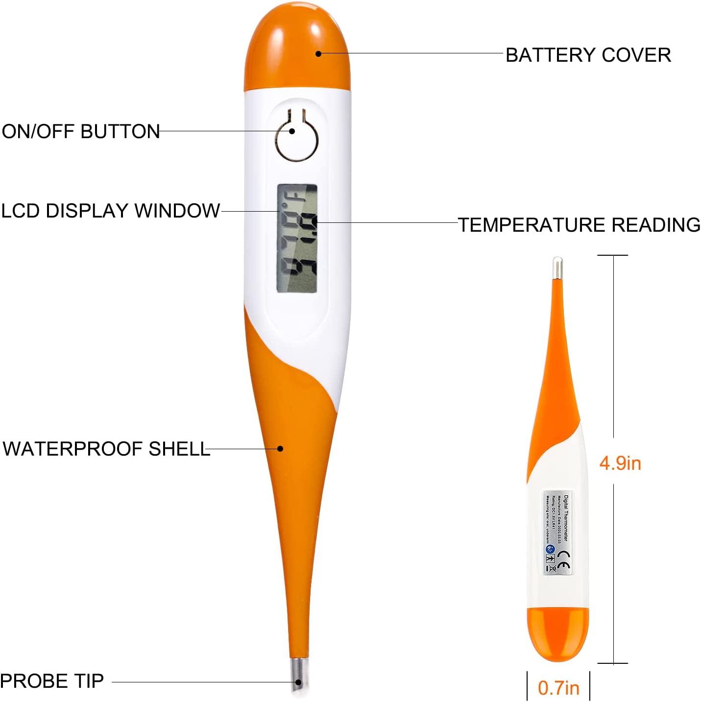 Adoric Oral Thermometer, Accurate Fever Alarm Indicator, Digital