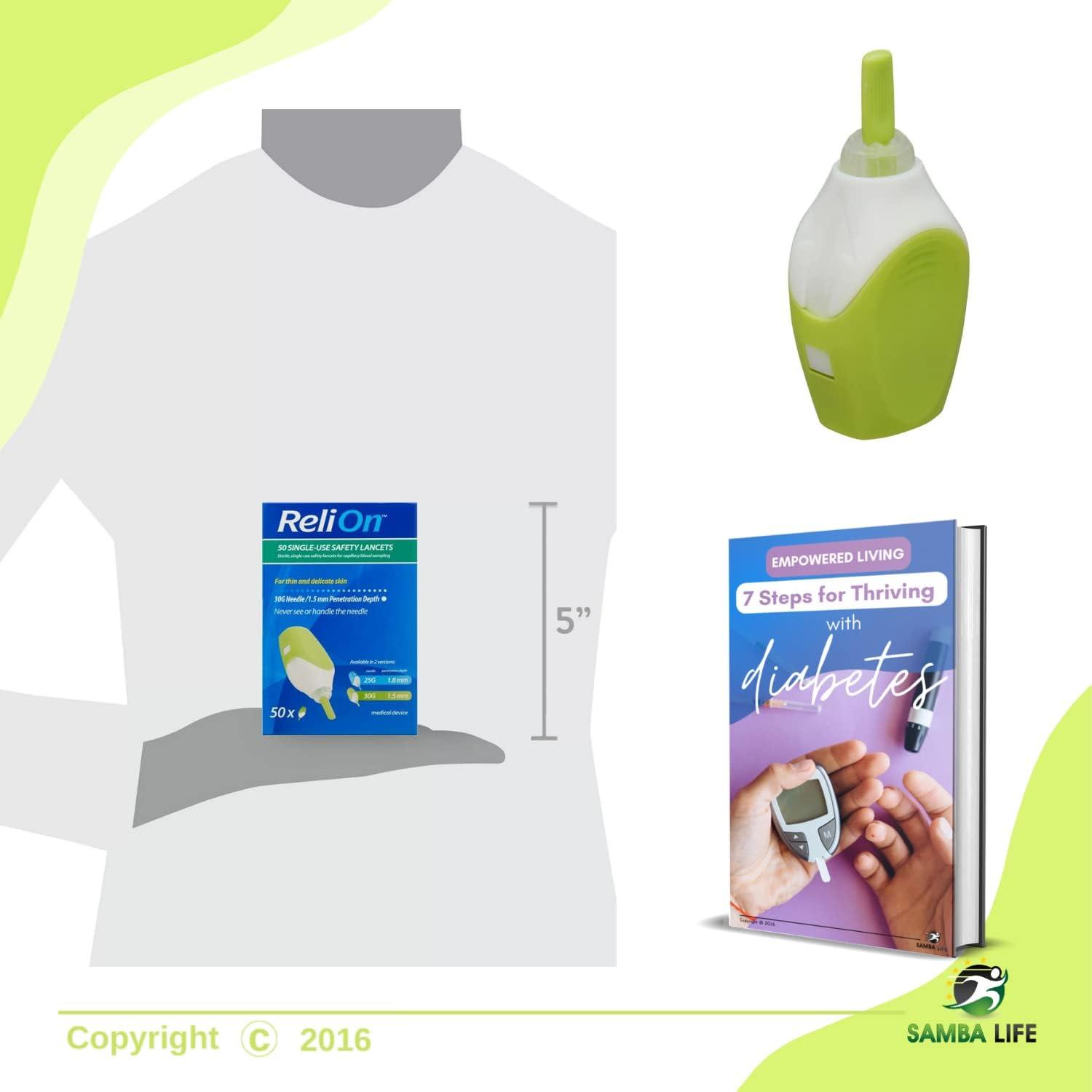 Relion 50 Single Use Safety Lancets for Thin and Delicate Skin Bundle