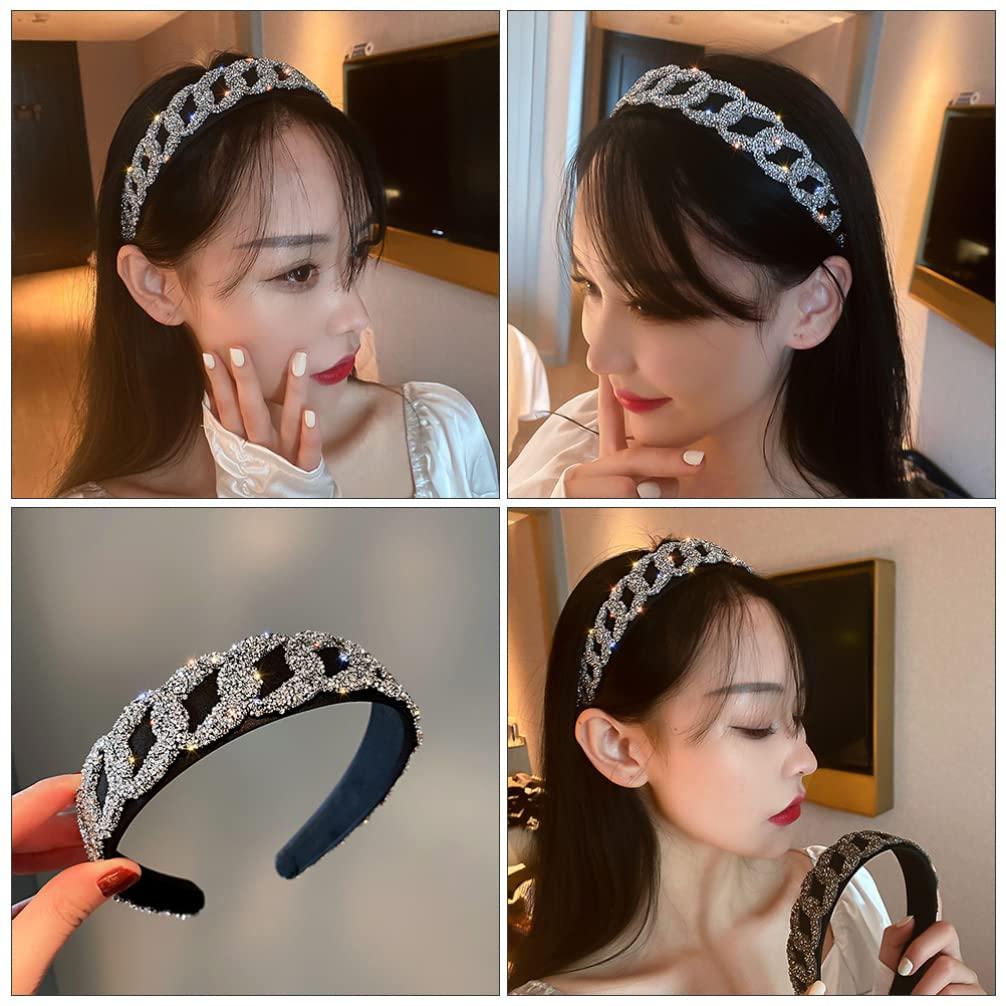 Minkissy Rhinestone Padded Headband - Crystal Embellished Fashion
