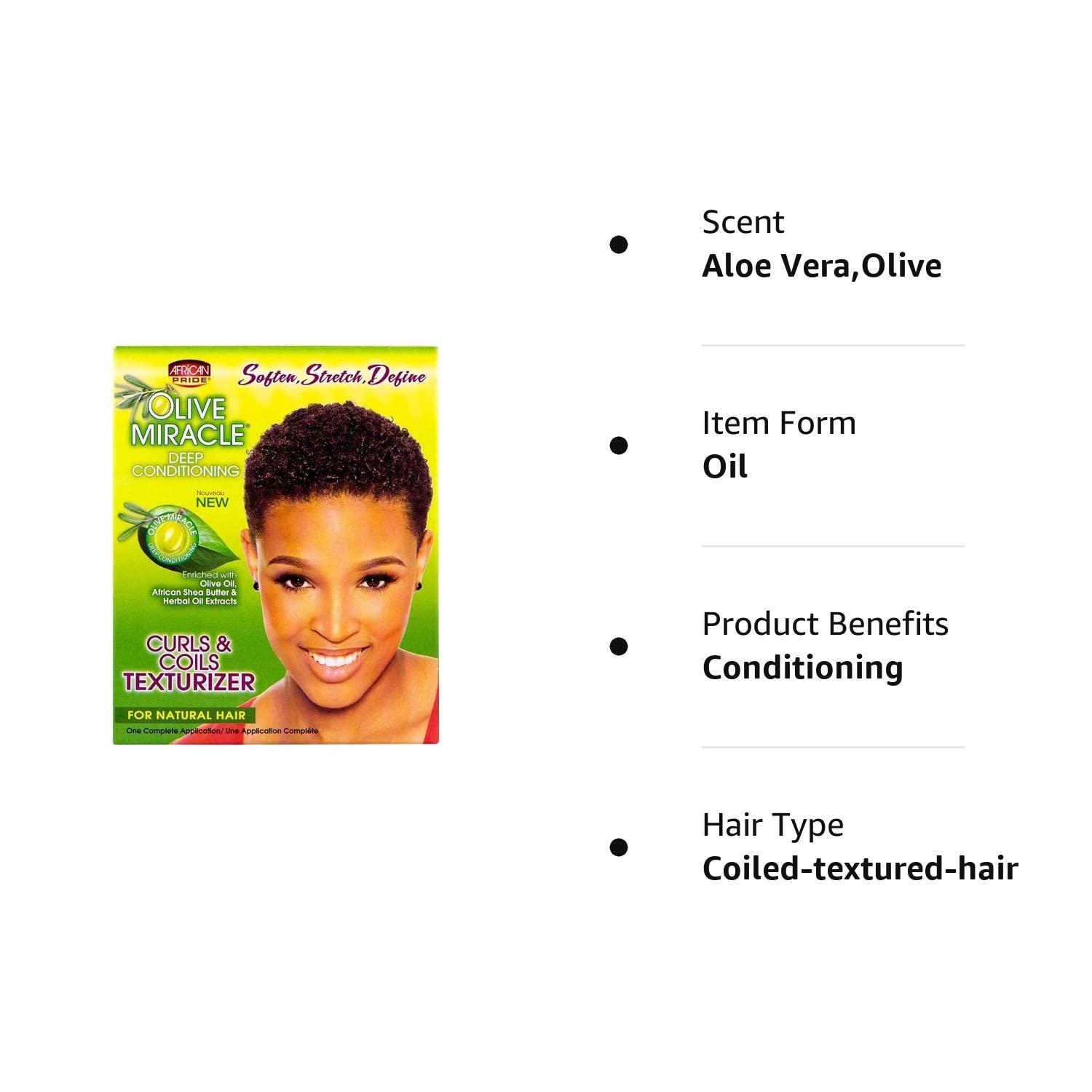 African Pride Olive Miracle Curls & Coils Texturizer Contains Aloe