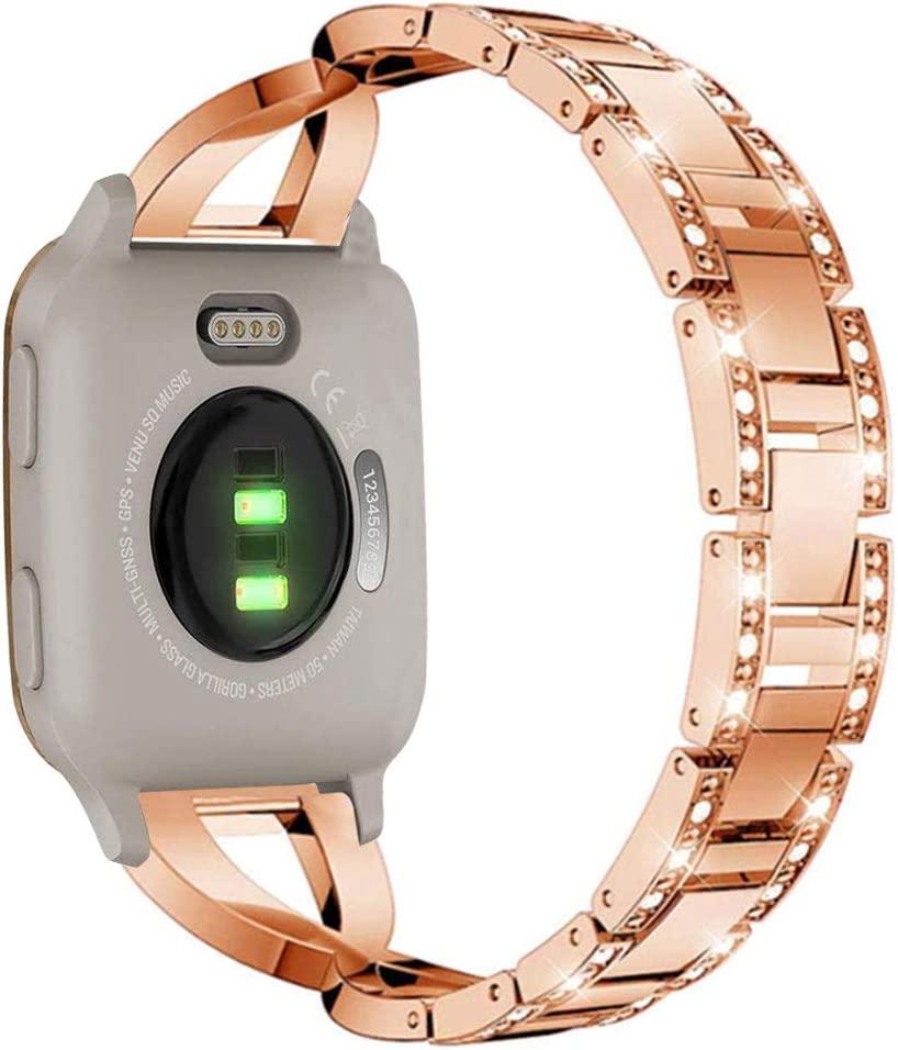 Sankel Compatible for Garmin Venu Sq Band Women Metal Replacement