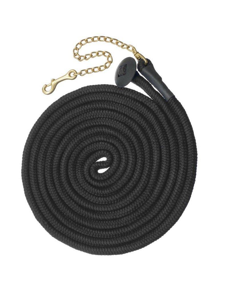 Tough1 Rolled Cotton Lunge Line with Chain Black