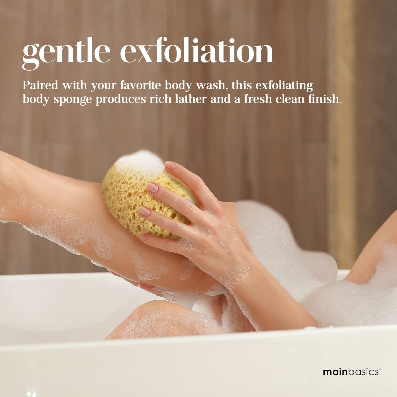 Bath Shower Body Clean Puff Soft Sponge Yellow w Loop