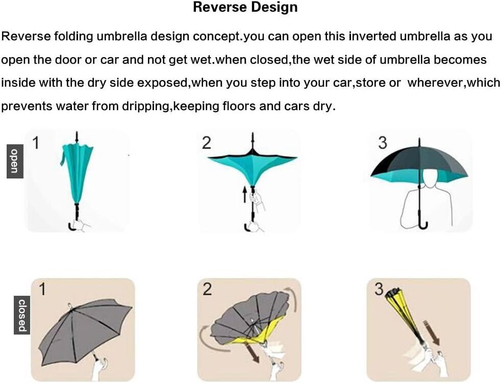 LLanxiry Umbrella,Inverted Reverse Upside Down Umbrellas with CShaped