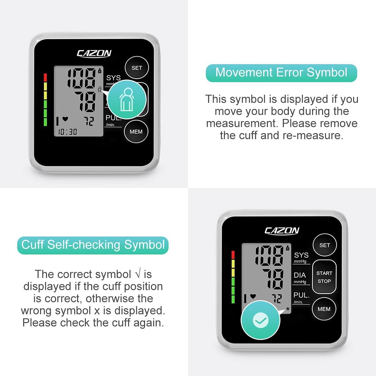 Blood Pressure Monitor Upper Arm Blood Pressure Monitors for Home Use BP  Machine with 2x120 Reading Memory Adjustable Arm Cuff 8.7-15.7 Large