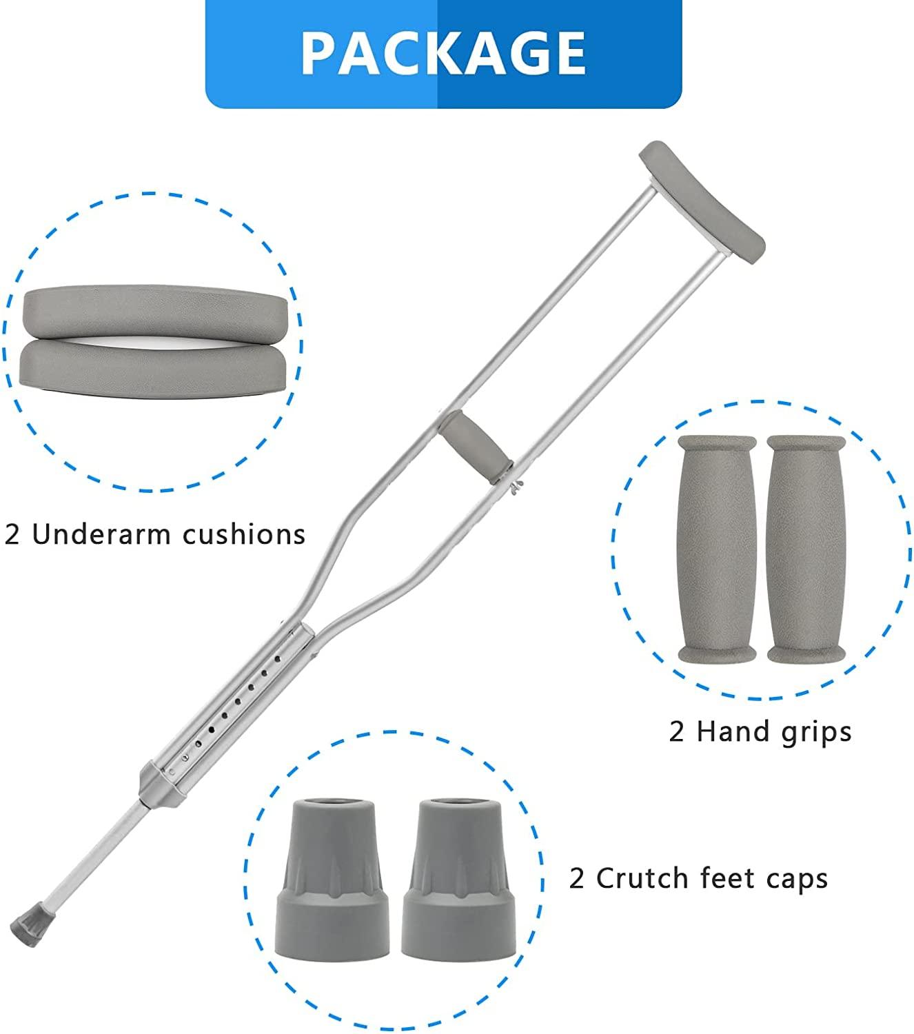 AHIER Replacement Crutch Pads 6 Piece Set for Walking Arm Crutches