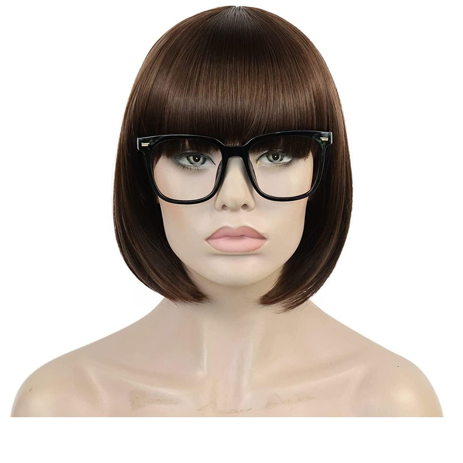 Ebingoo Velma Wig 11 Inch Dark Brown Bob Wig for Women Heat
