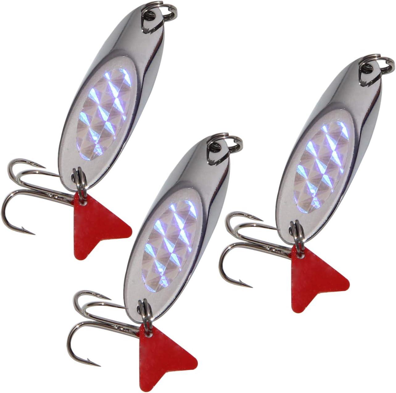 JSHANMEI Metal Spoon Casting Jigs Hard Fishing Lures with Treble Hooks  Jigging Bait for Bass Salmon 5g - 10pcs