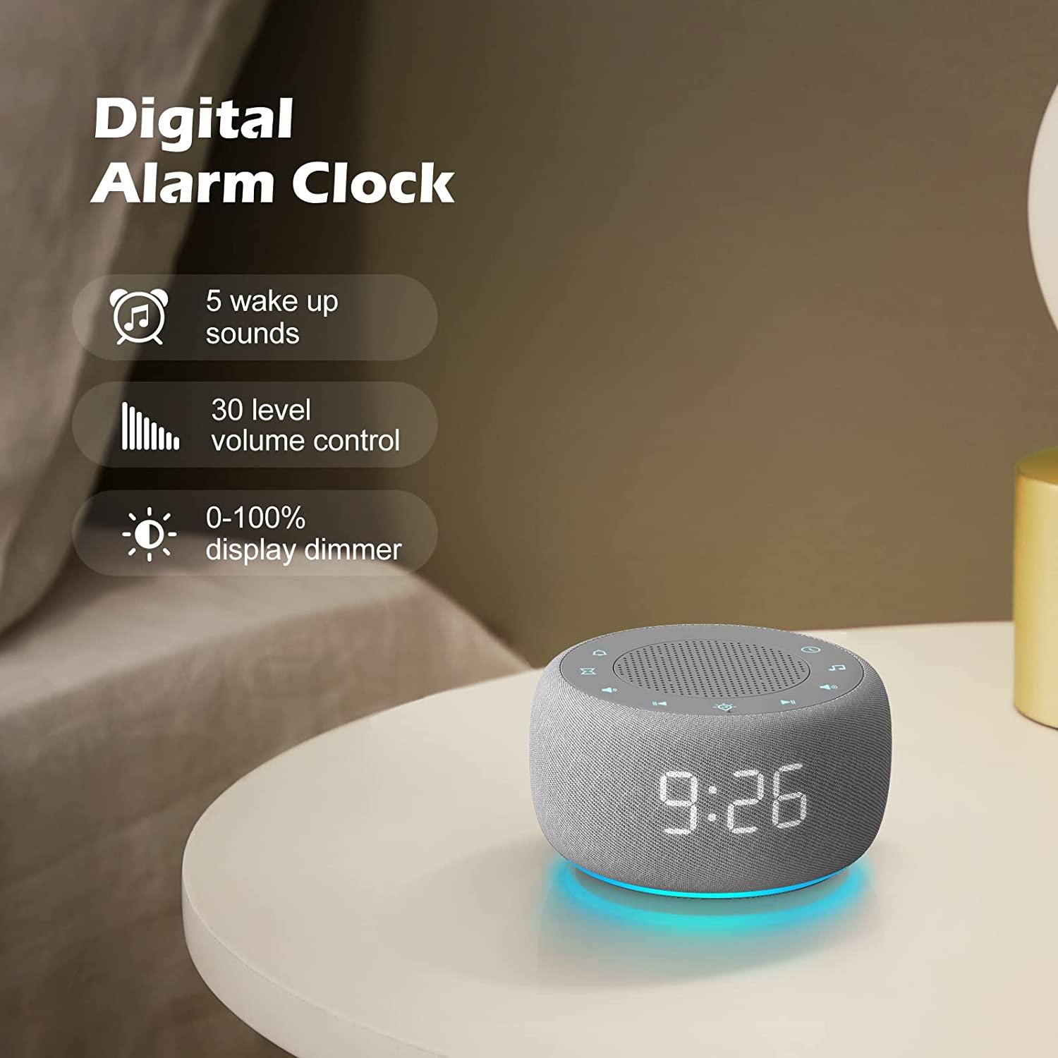 Buffbee Sound Machine & Alarm Clock 2in1, 18 Soothing Sound, 7 Night