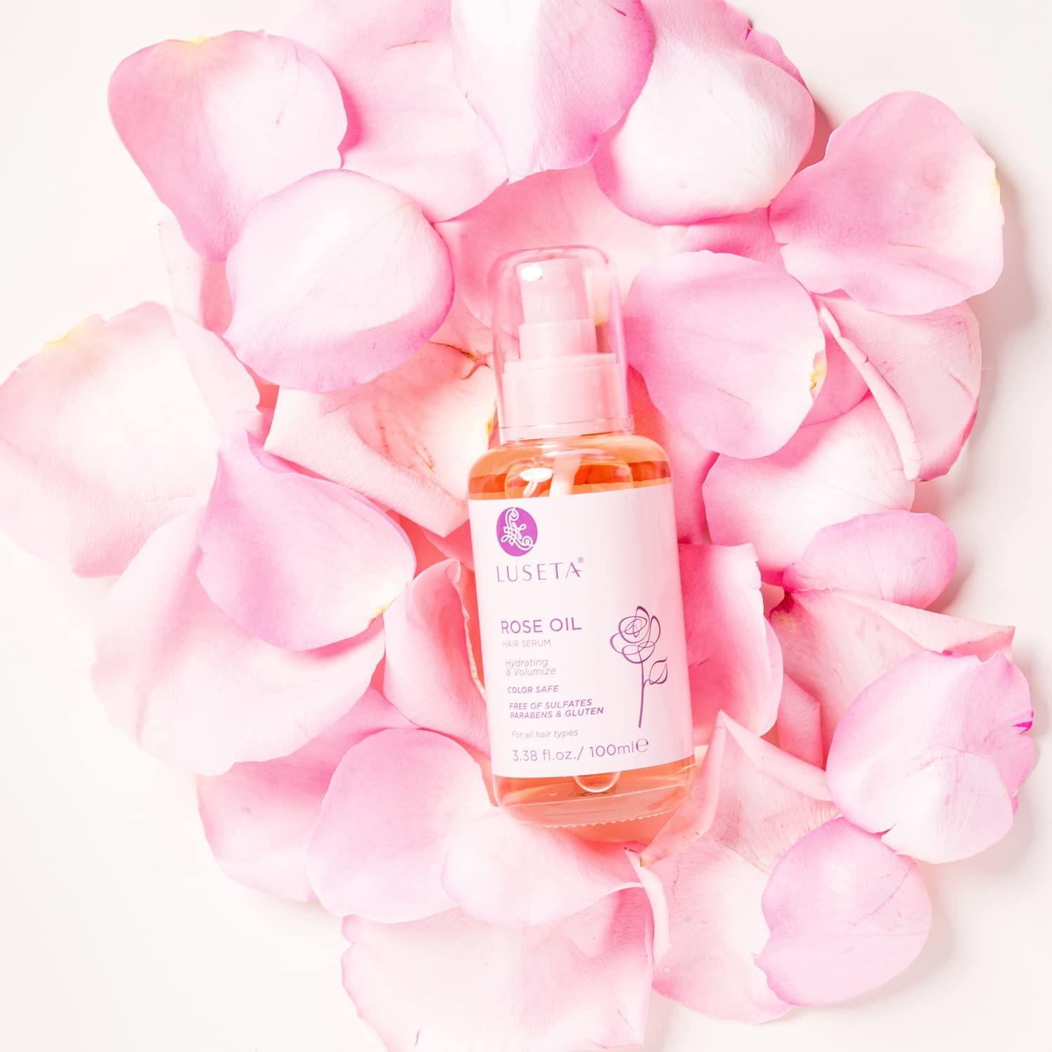 Luseta Rose Oil Hair Oil Moisturizing, Hydrating & Nourishing Serum for