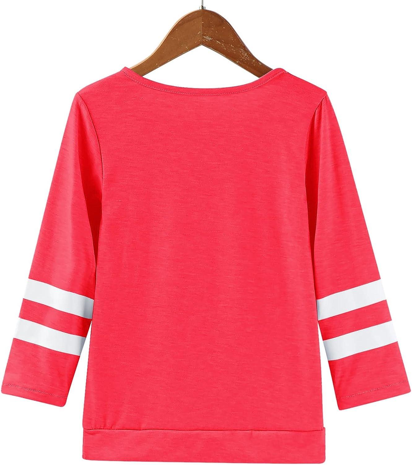 Tunic T-Shirt Casual Kids Loose Casual Sweatshirt Long Sleeve Crewneck  Pullover Tops Girls Blouse Girls Tops Girl Shirts 4t Red 4-5T