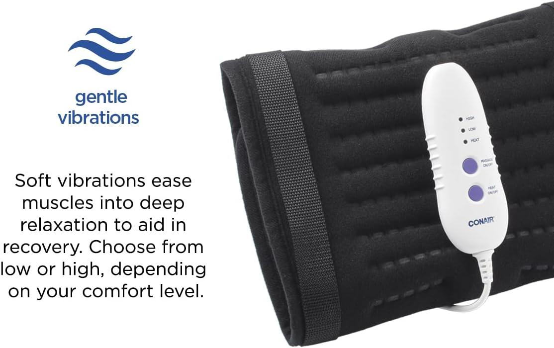 Conair Comfort Vibrating Heating Pad | Back, Neck & Menstrual Pain Relief |  Large 12x23.5 inch | 3 Heat Settings | Buy Now with Express International  Delivery | GoSupps.com