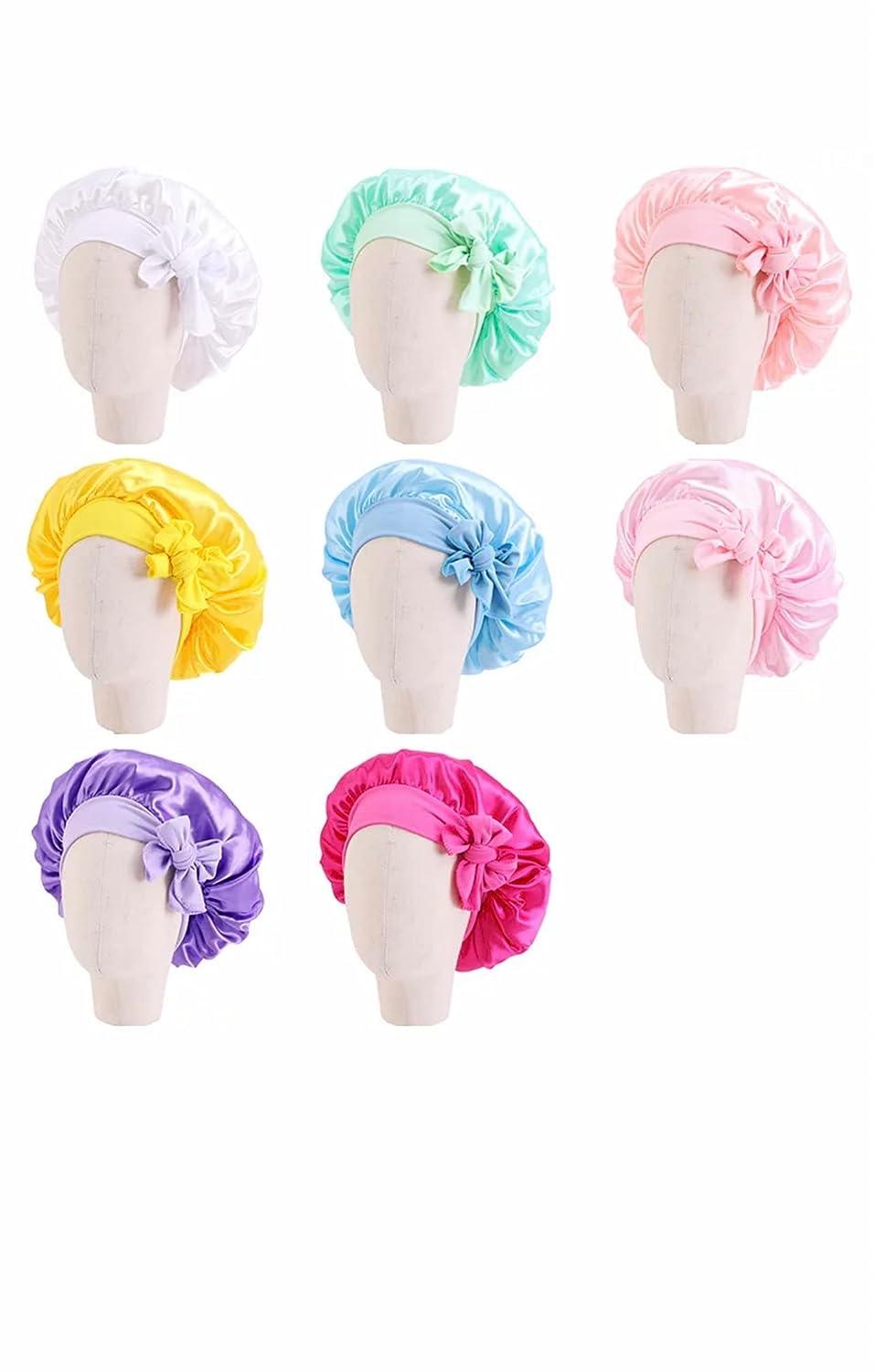 Mommy Me Matching Satin Bonnets in Fuchsia Sleep Hats for