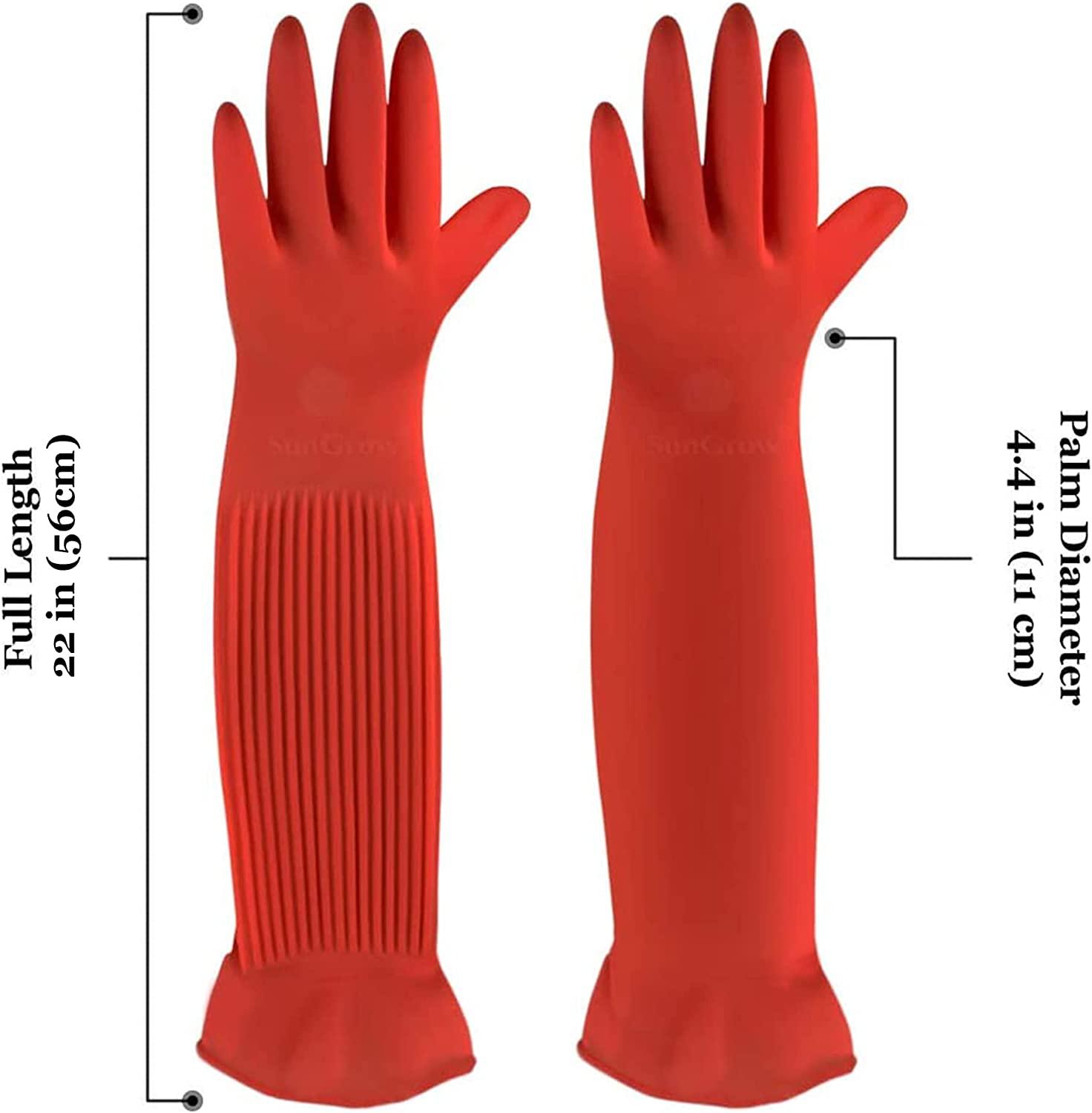 Arm length rubber shop gloves