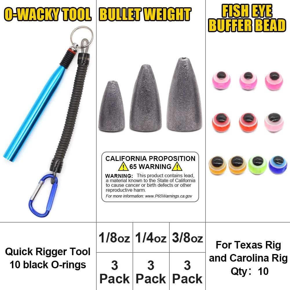 Senko Worm Bass Fishing Lure Kit 80 Pieces Set with Wacky Rig Worms