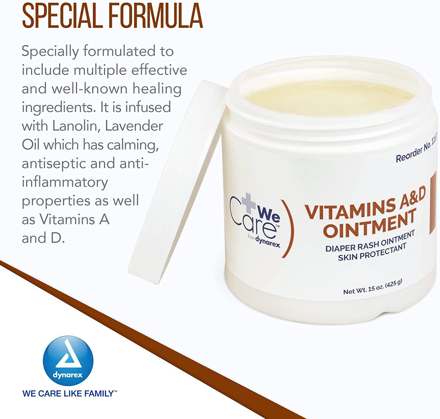 15 oz Jar Dynarex Vitamins A & D Ointment Skin Irritation Treatment