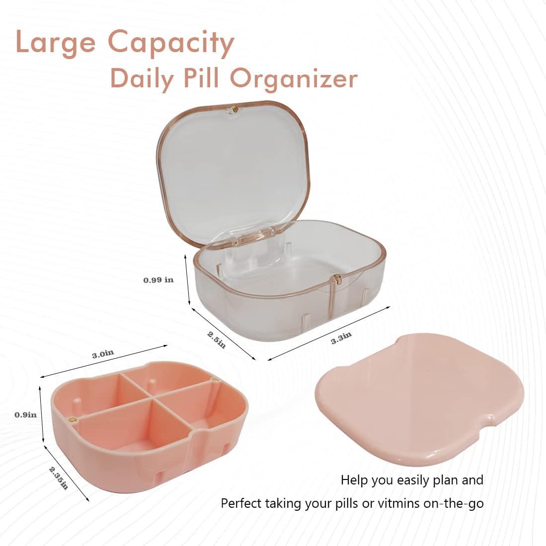 FYY Daily Pill Organizer,2 Pcs 7 Compartments Portable Pill Case Travel,Folding Design Pill Box For Purse Pocket To Hold Vitamins,Cod Liver - View #8