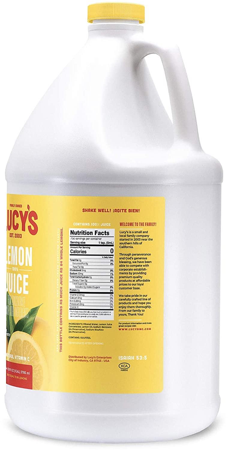 Lucy's Family Owned Lemon Juice, 1 Gallon (128oz.)