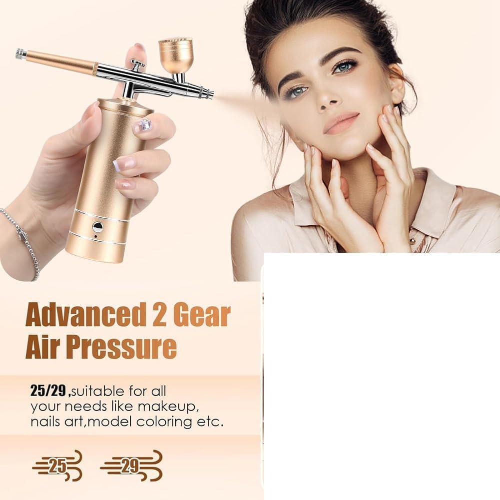 Airbrush Kit,Draagbare Mini Airbrush Set,Draadloze Airbrush Kits voor Make- Up,Schilderen,Handheld Airbrush Kit voor Taart Decoreren,Nail Design,21psi Dual Action Airbrush
