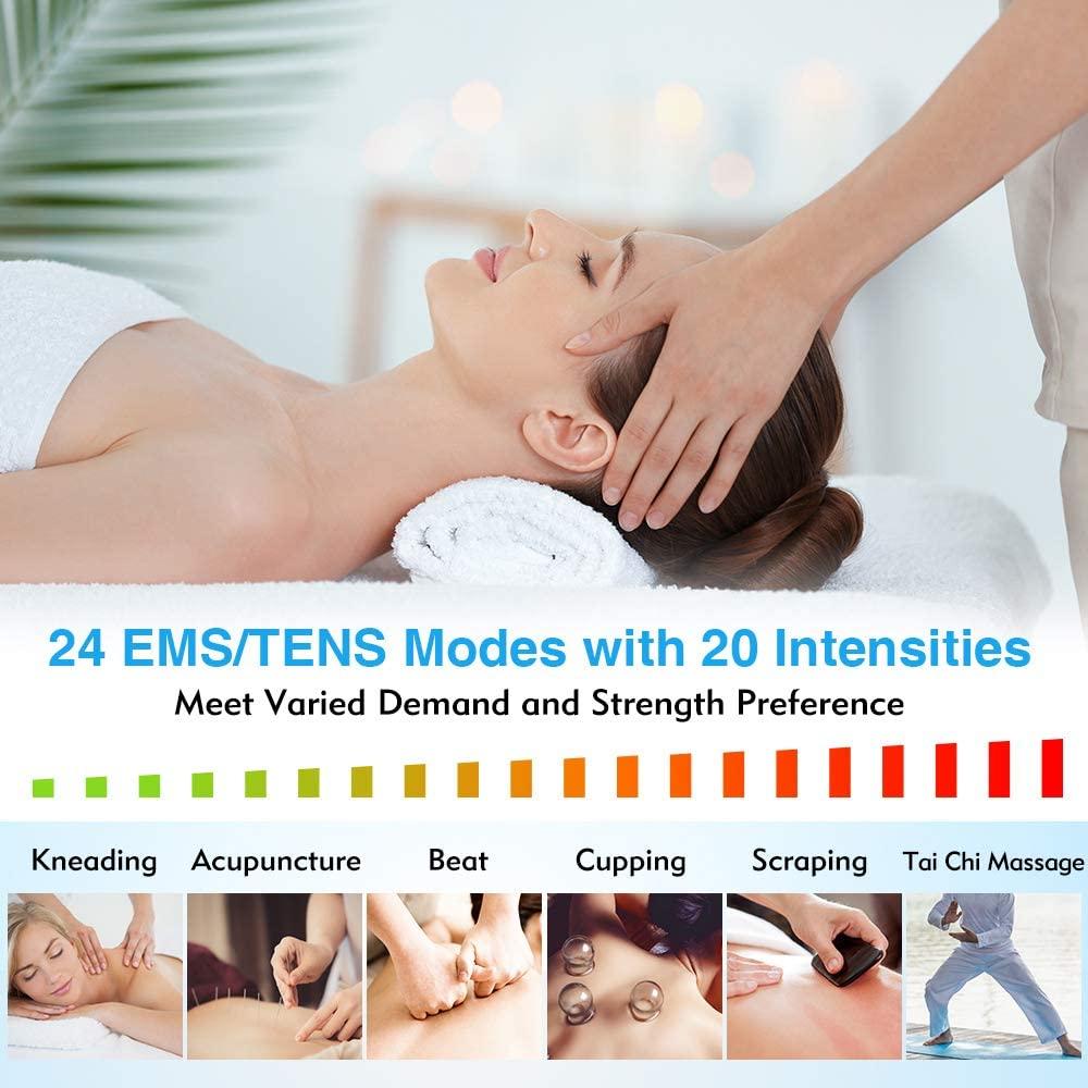 TENS Machine Muscle Stimulator, 8 Mode EMS Electric Stimulation Acupuncture  Body Massage, Muscle Electronic Pulse Massager