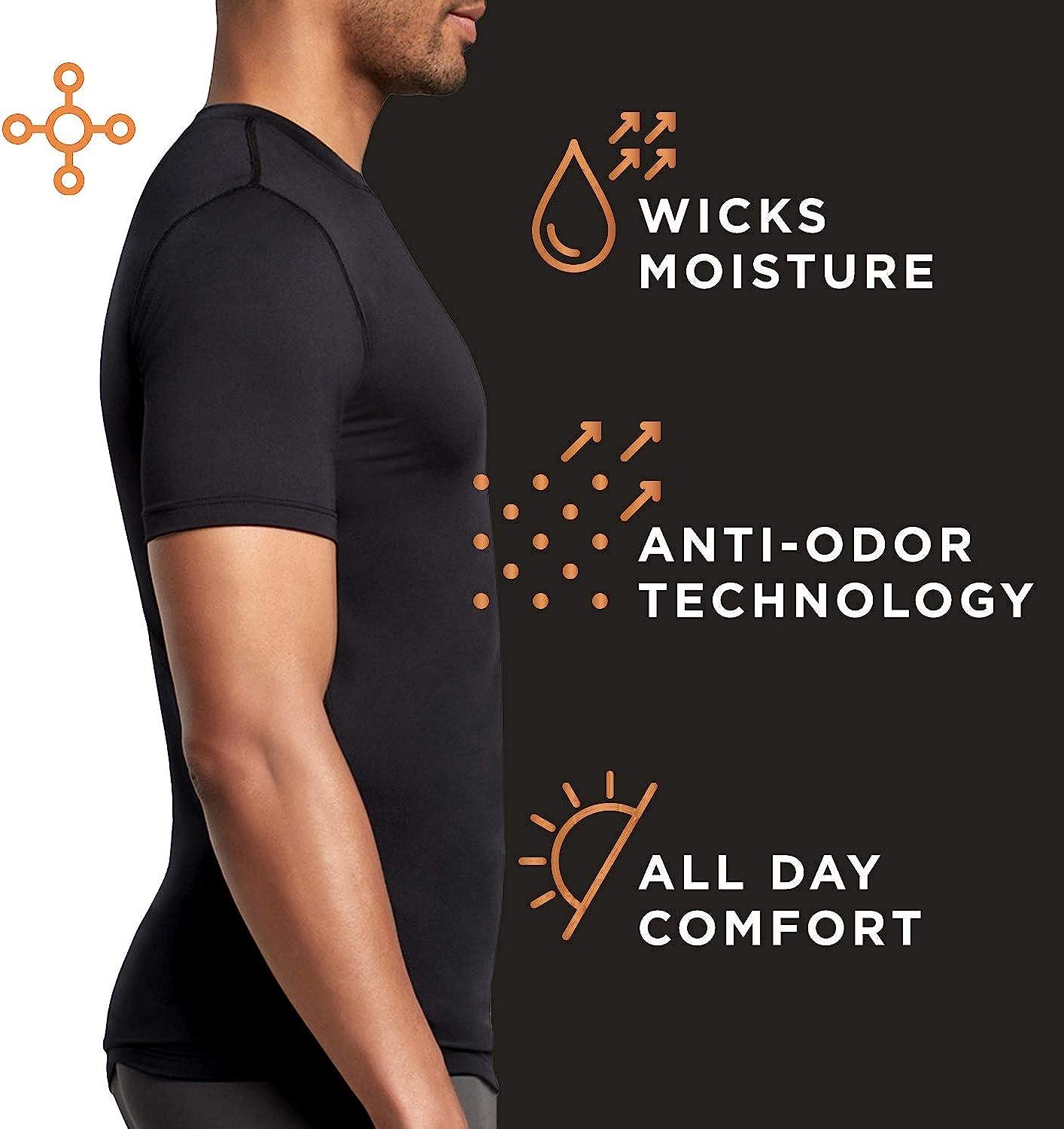Tommie Copper Short Sleeve Mens Compression Shirt, Full Back Support Shirt,  Shoulder & Posture : : Clothing, Shoes & Accessories