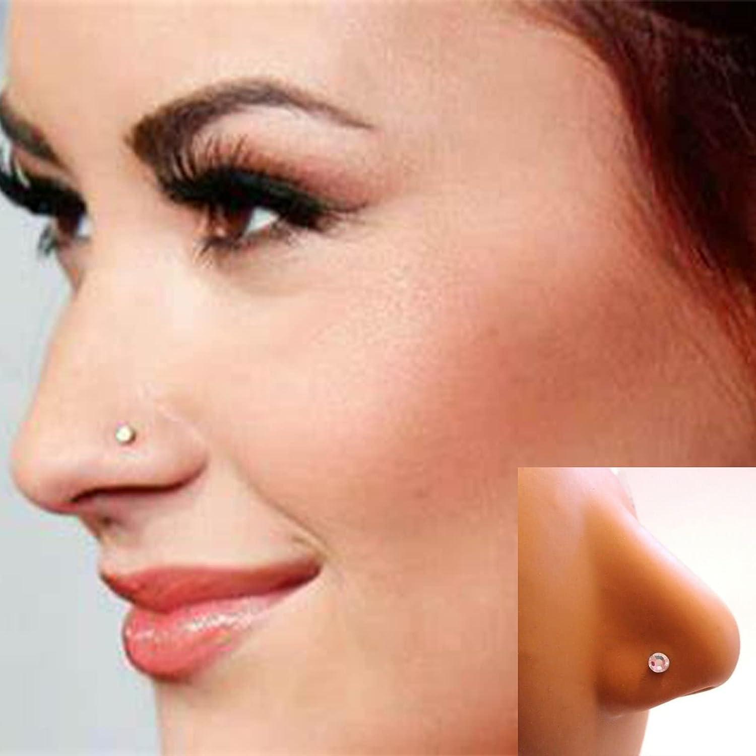 JIESIBAO Nose Piercing Kit 18G Nose Rings Studs L Shape Nose Screw with 16G Piercing  Kit Surgical Stainless Steel Nose Rings Nostril Nose Piercing Jewelry Kit  for Women Men 2-nose piercing kit