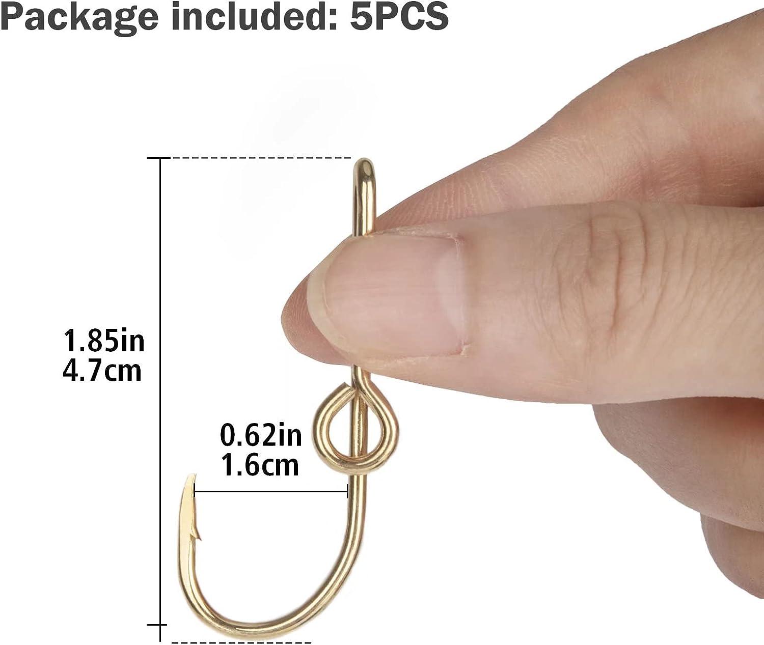 THKFISH Fishing Hooks Hat Pins for Fishing Hat Hook Clip Gold Fish