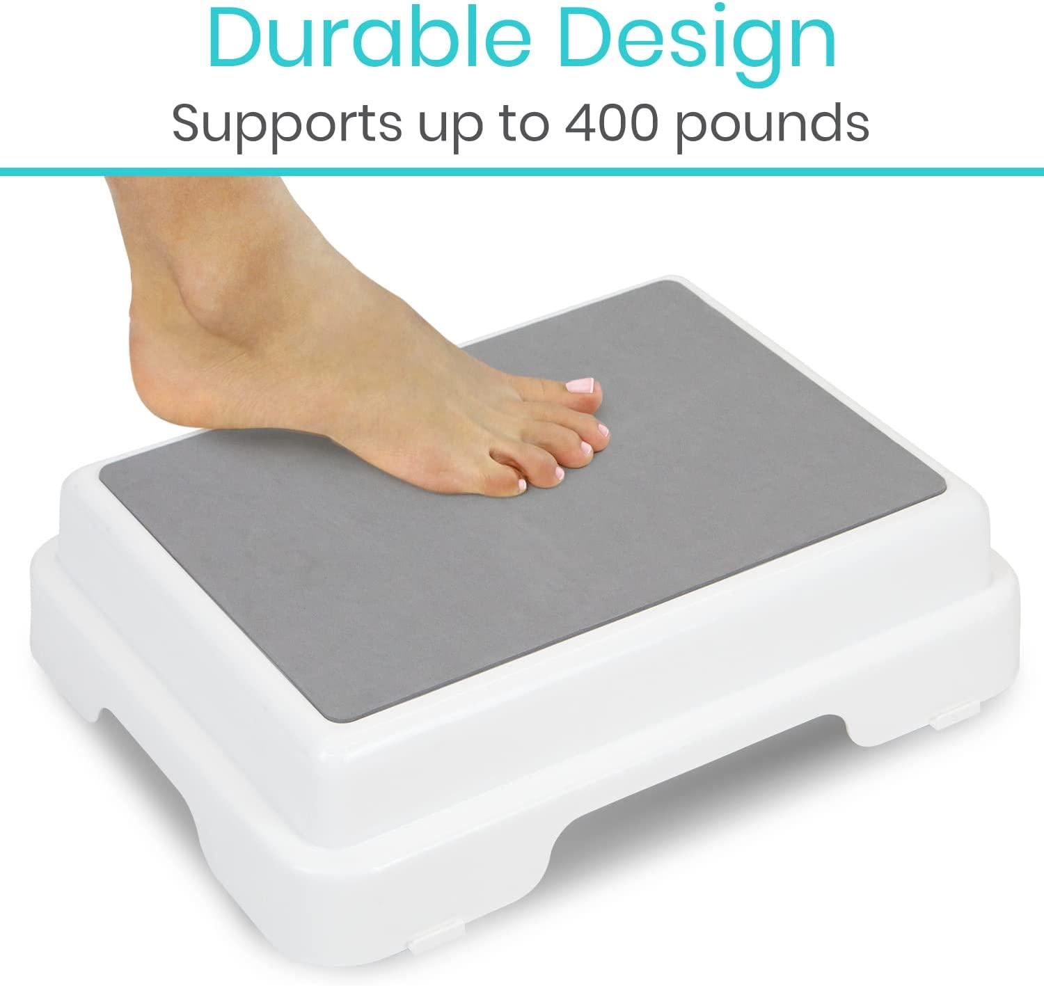 Vive Bath Shower Step Stool (4.5) Slip Resistant Stackable