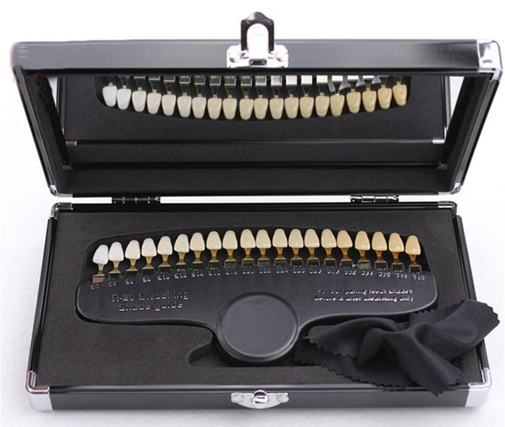 Professional R20 Teeth Whitening Shade Guide with Mirror 20 Color Tooth Bleaching Chart