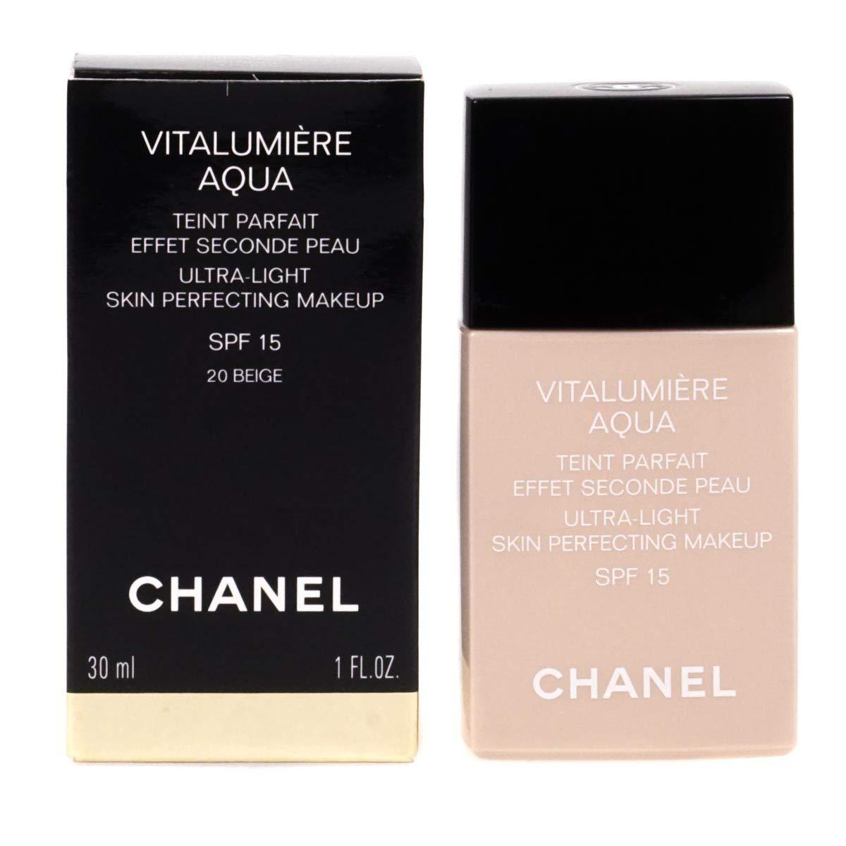 Chanel Vitalumiere Aqua Ultra Light Skin Perfecting Make Up SFP 15 - B20  Beige Tendre - 30ml/1oz Beige 1 Fl Oz (Pack of 1)