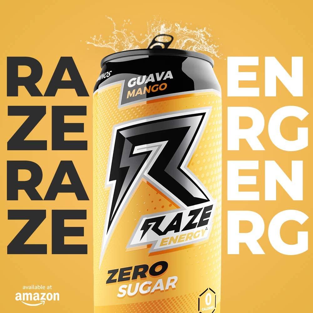 Raze Zero Sugar Energy Drink, 300mg Caffeine, Zero Calories, Sugar Free