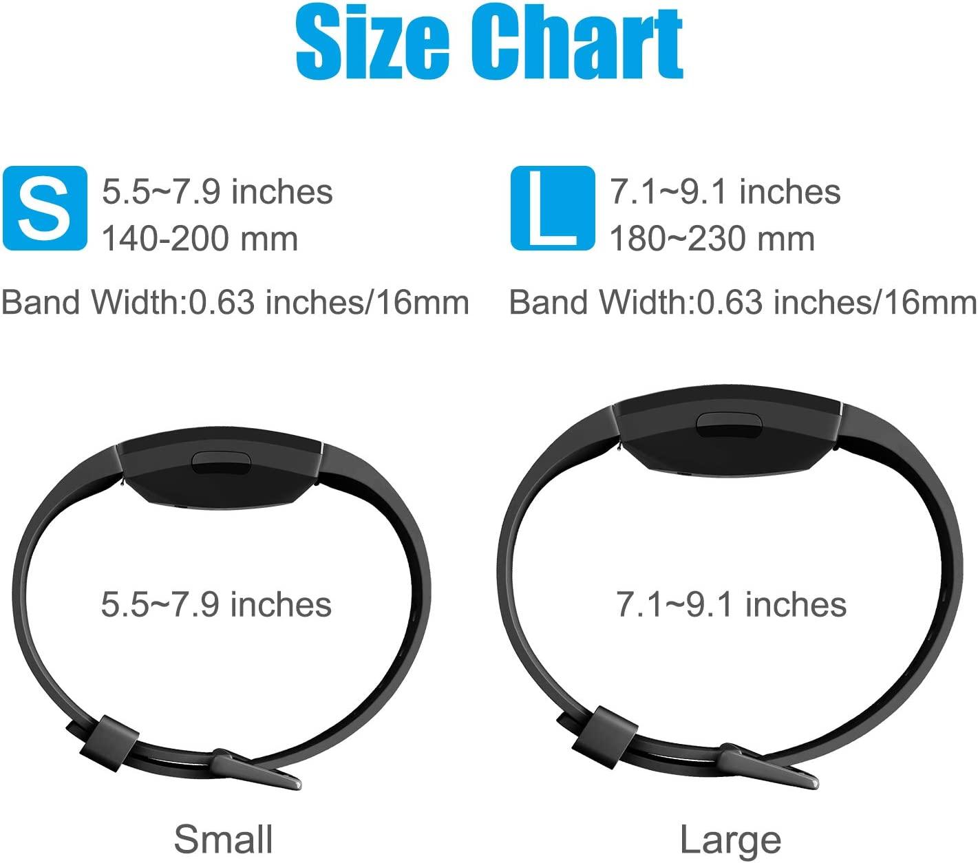 Compatible with Fitbit Inspire/Inspire HR/Inspire 2 and Ace 2 Bands for  Women Men, Sports Soft Replacement Wristband for Fitbit Inspire/Inspire  HR/Ace 2, Large Small 