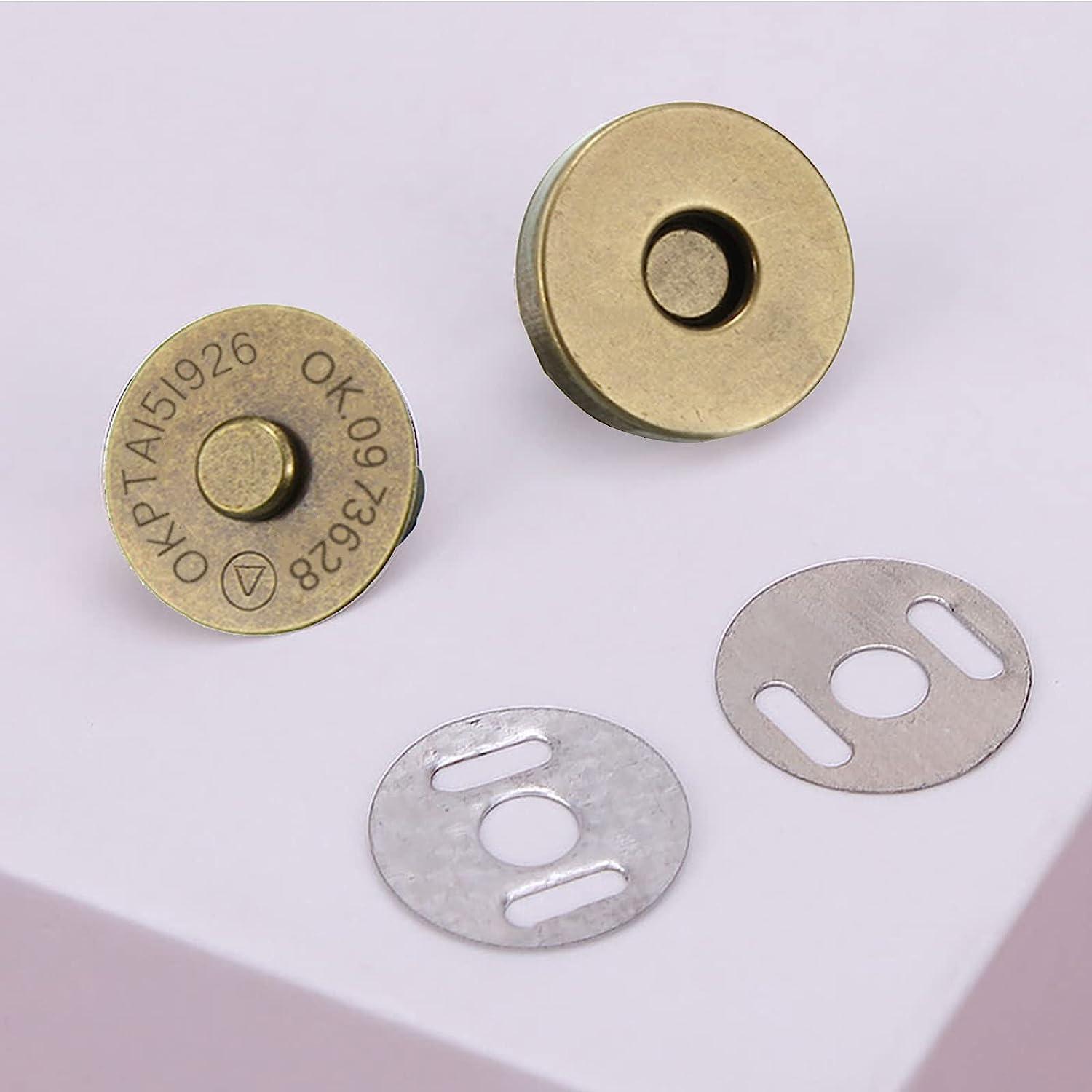 20 Set Magnetic Snaps Purse Magnetic Bag Fastener Clasp Magnetic Button  Replacement Kit for Sewing DIY Craft Purses Bags Clothes Leather (Bronze  14MM)