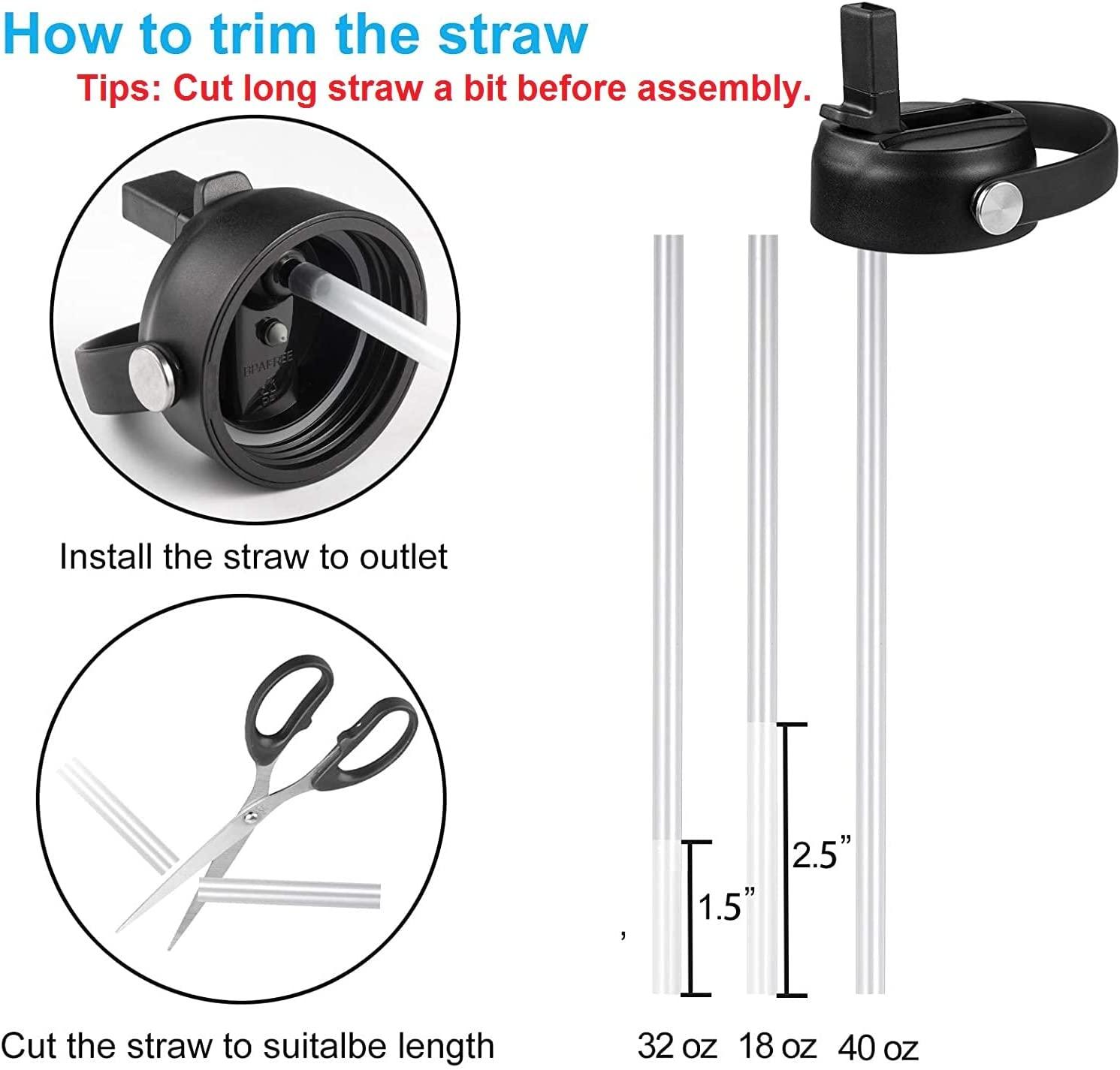 FLORAPELL Straw Lid for Hydro Flask Wide Mouth Bottles - Black | Fits  32/40oz | Replacement Cap with Straw & Flex Handle | Buy Now with Express  International Delivery | GoSupps.com
