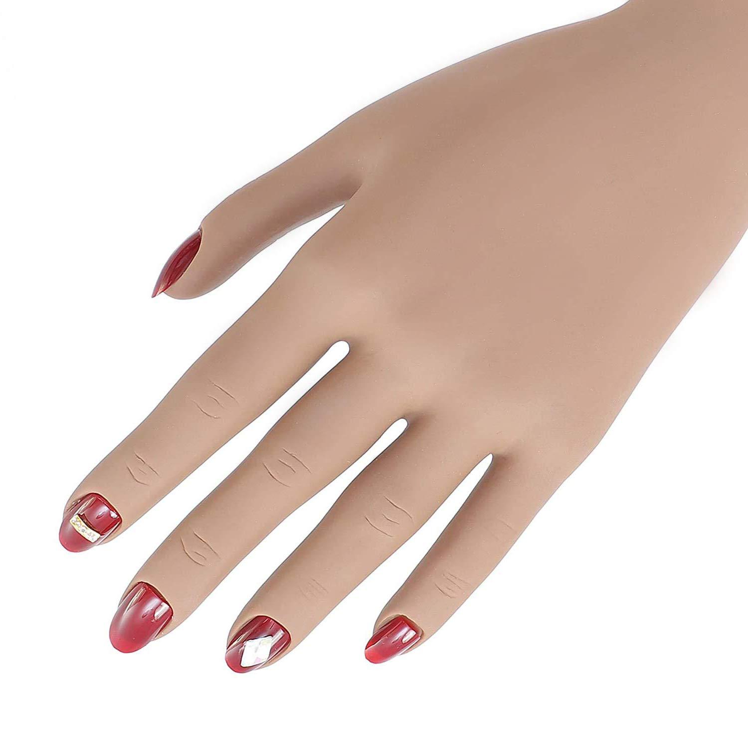Acrylic Nail Practice Hand - Fake Rubber Hand for Nail Art Practice