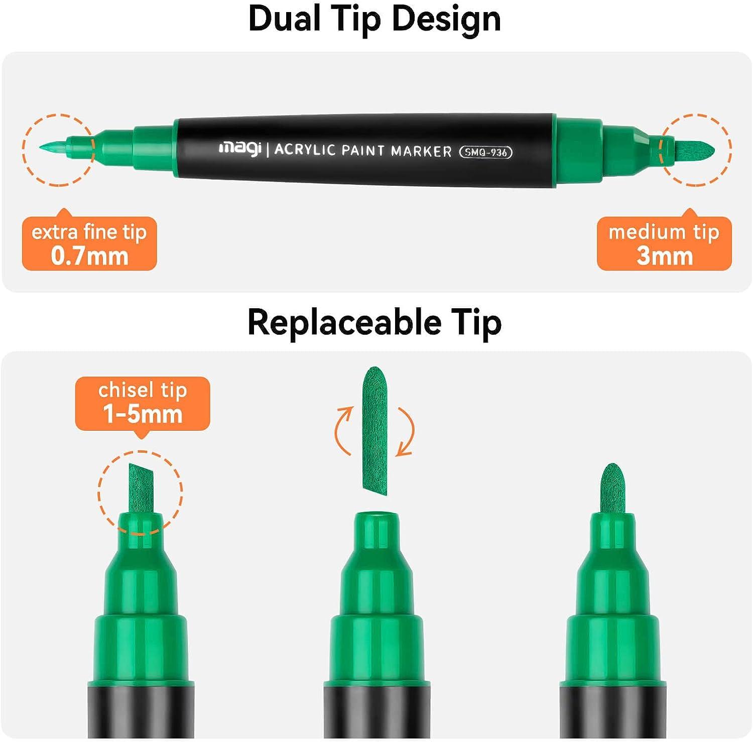 Acrylic Paint Pens Paint Markers - 24 Colors Medium Fine Tip Paint