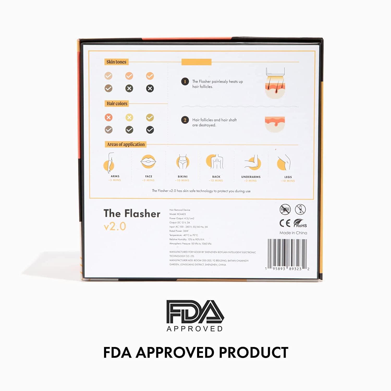 Nood Flasher 2.0 IPL Laser Hair Removal Handset Painfree, Permanent