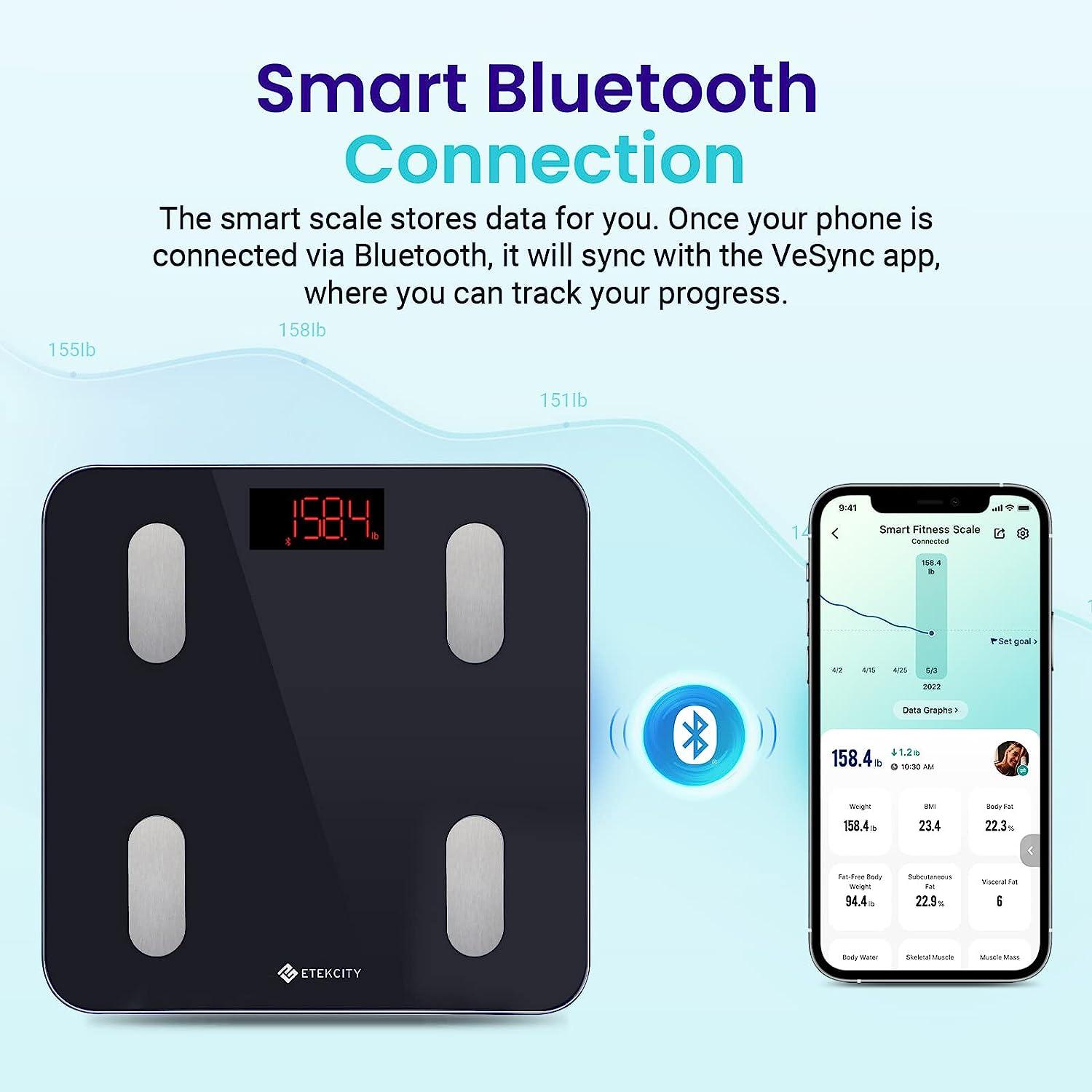 Etekcity Smart Scale for Body Weight, Digital Bathroom Weighing Machine