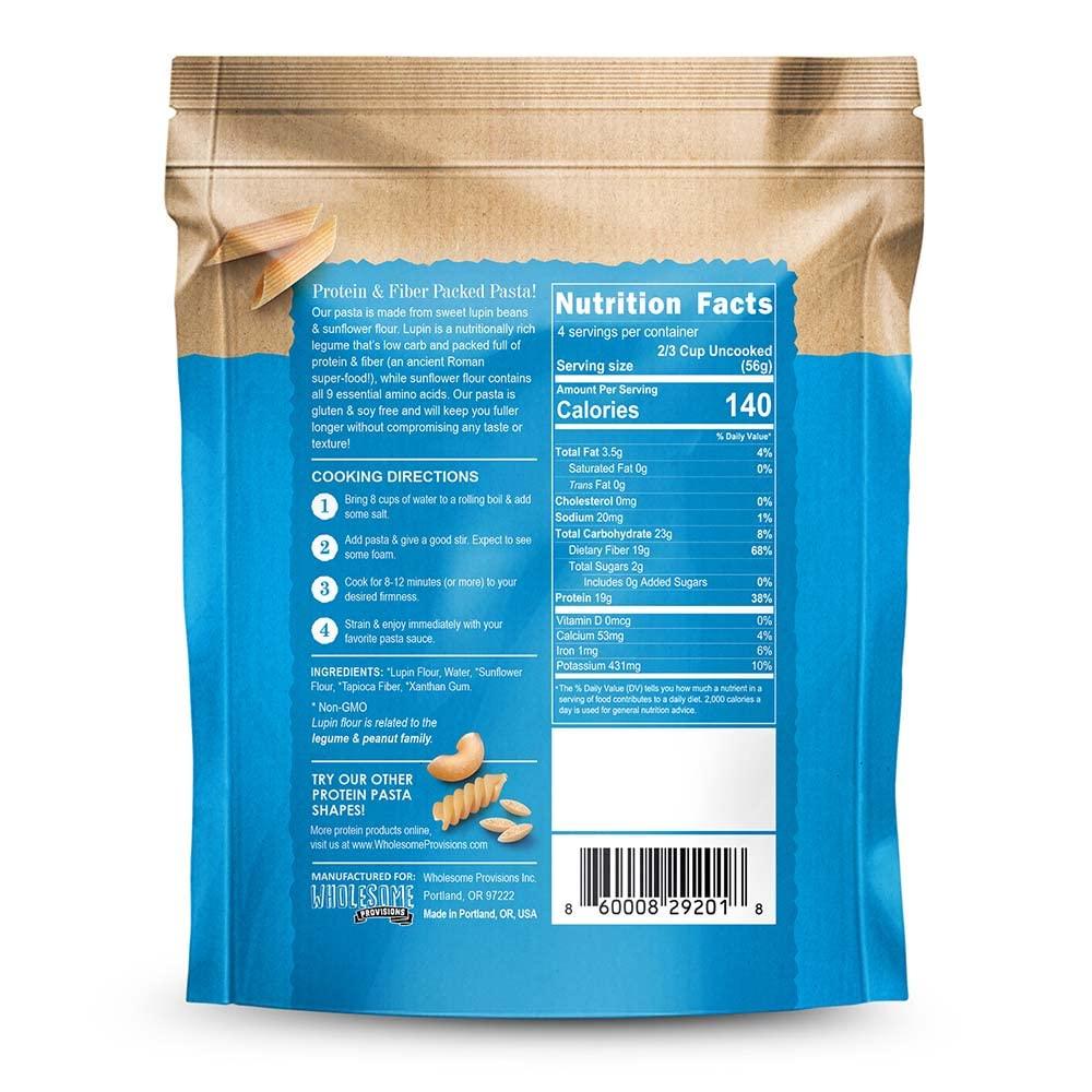 High Protein Pasta 19g Made with Lupin Flour & Sunflower Flour 4g Net Carb Gluten Free Keto