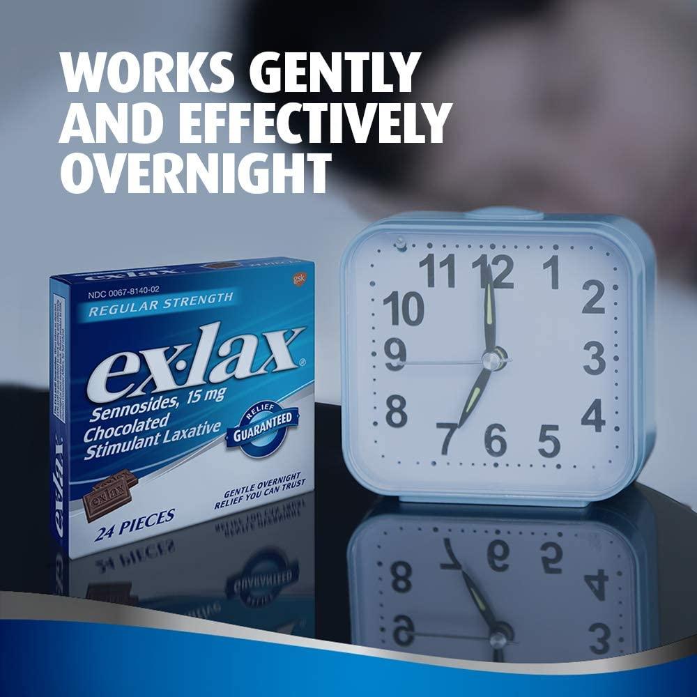 ExLax Regular Strength Chocolate Laxative Pills 48 Count for Occasional Constipation Relief
