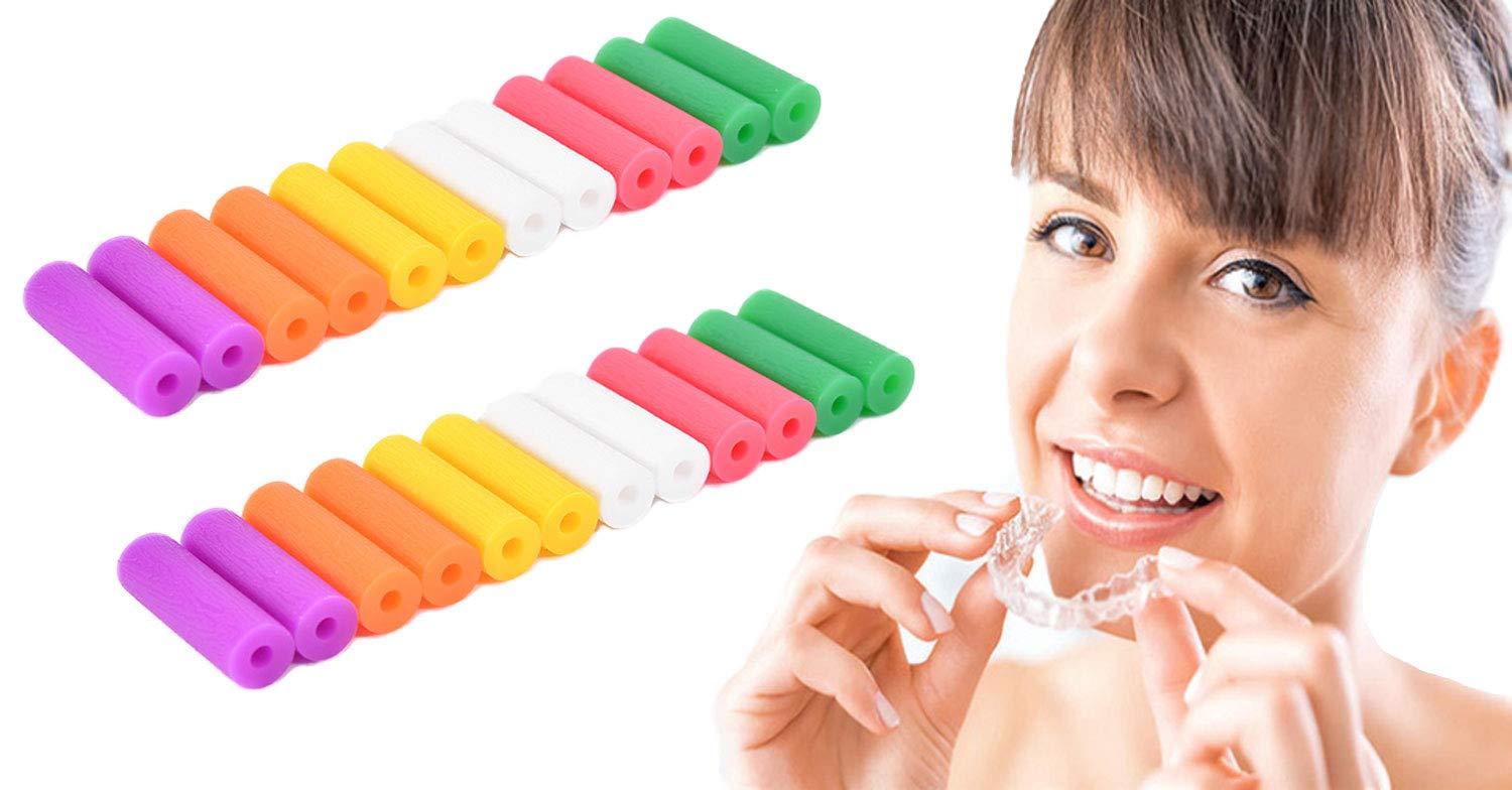 KISEER 24 Pcs Colorful Orthodontic Aligner Chewies Aligner Trays