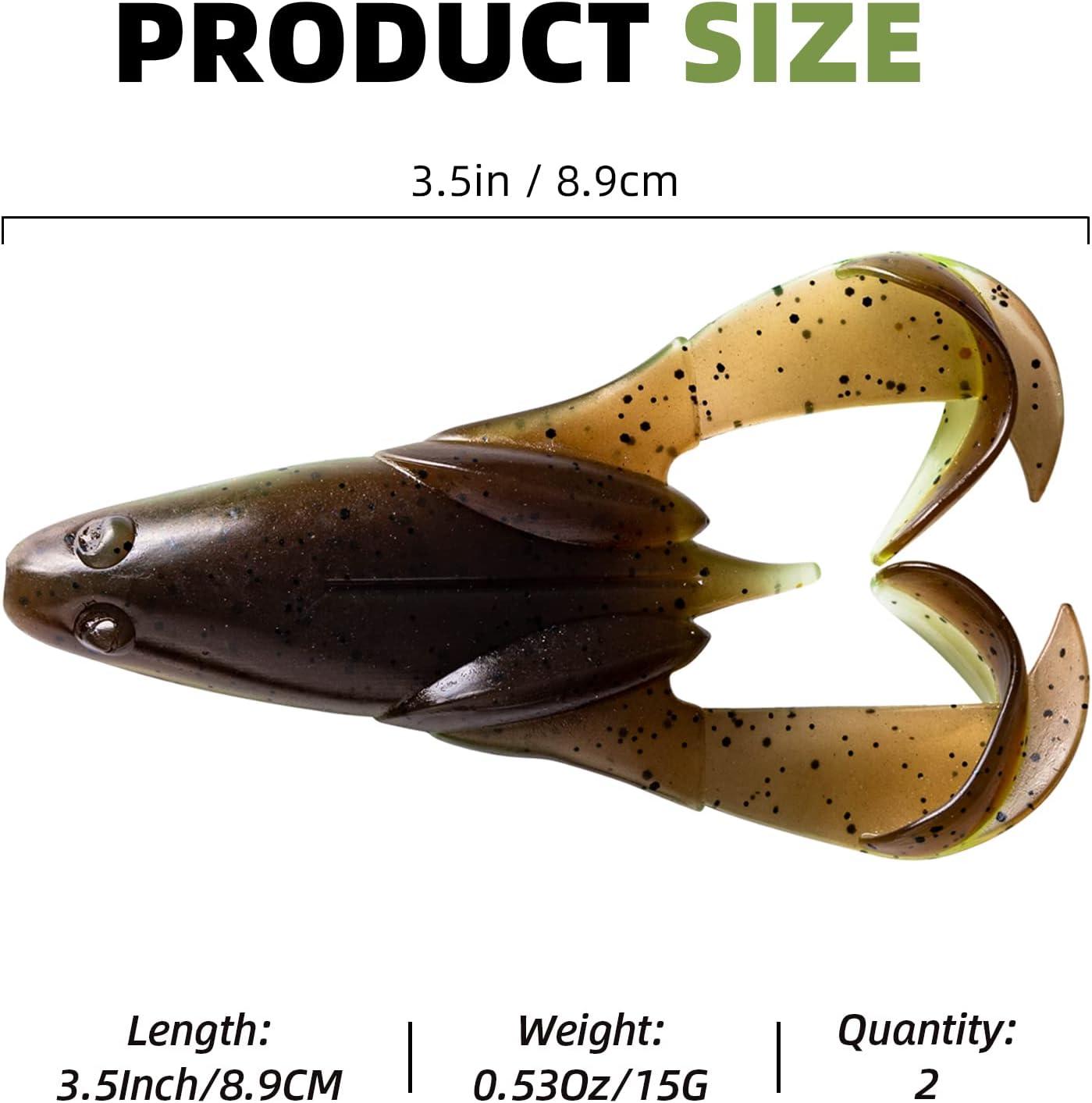 Pelican Mate Topwater Frog Lures Double Propellers Soft Silicone Bass Bait  Realistic Frog Lures Kit Set Trout Pike Freshwater Saltwater  2pcs/3.5/0.53oz